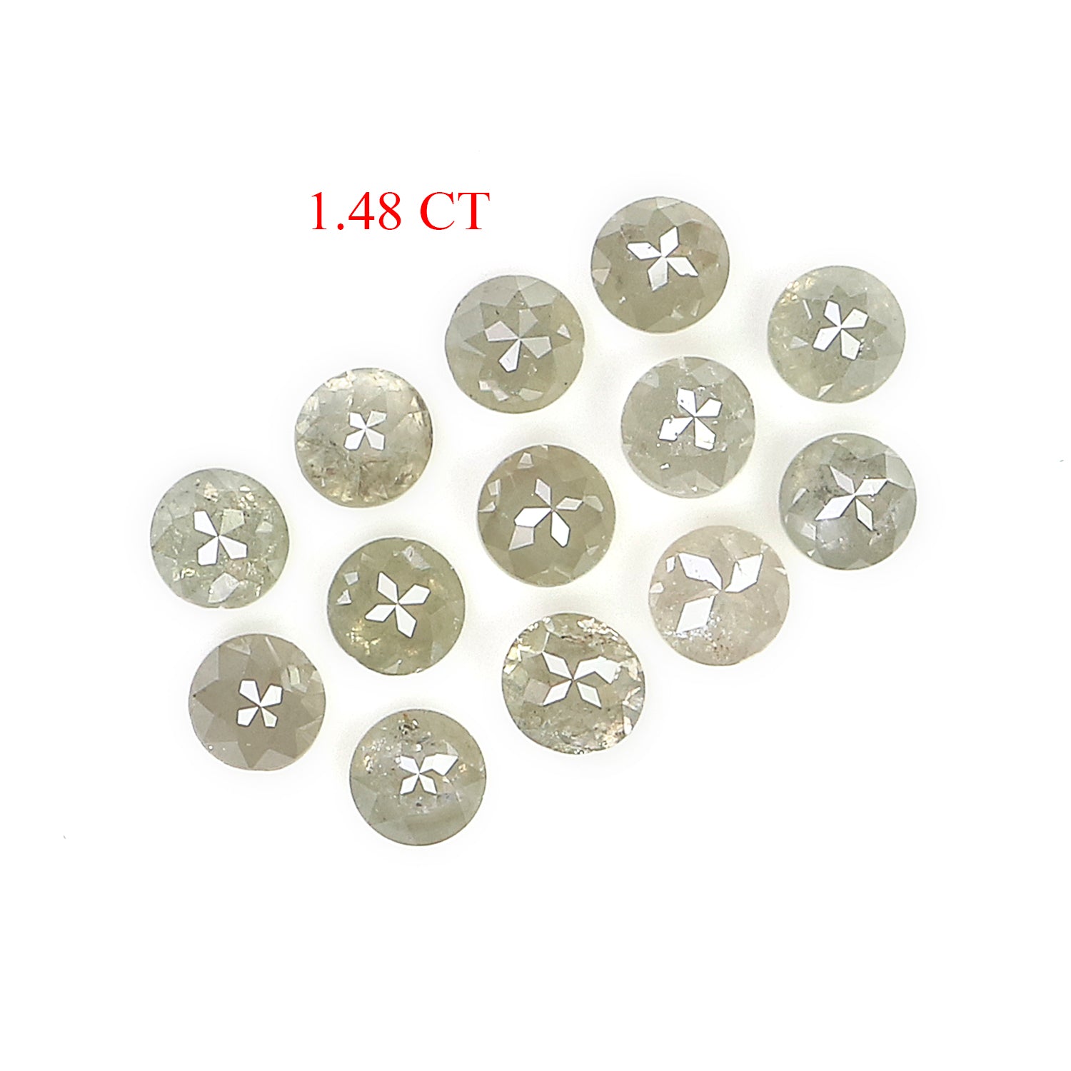 1.48 CT Natural Loose Round Rose Cut Diamond Grey Color Round Shape Diamond 2.70 MM Natural Loose Grey Color Round Rose Cut Diamond KQ185