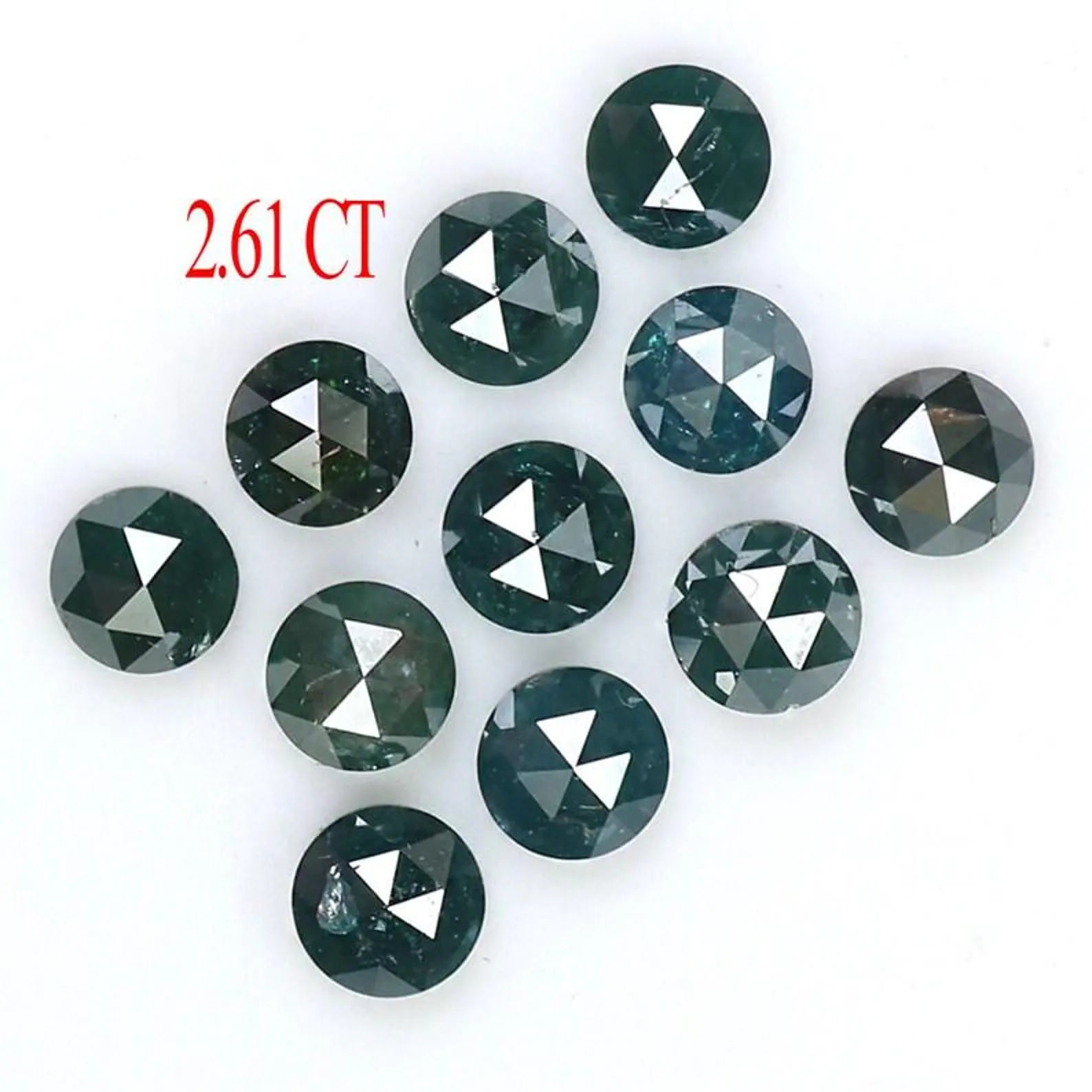 2.61 Ct Natural Loose Round Shape Diamond Blue Color Round Cut Diamond 3.50 MM Natural Loose Diamond Blue Color Round Rose Cut Diamond NQ242