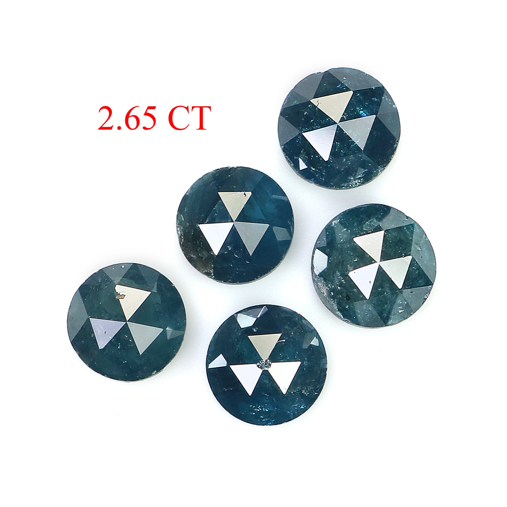 2.65 CT Natural Loose Round Rose Cut Diamond Blue Color Round Shape Diamond 4.60 MM Natural Loose Blue Color Round Rose Cut Diamond LQ2379