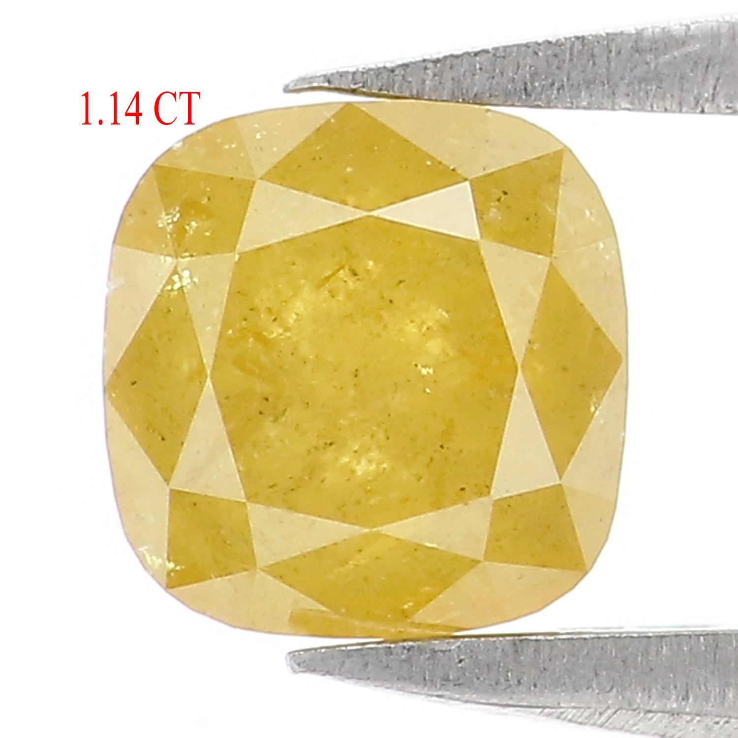 1.14 CT Natural Loose Cushion Shape Diamond Yellow Color Cushion Cut Diamond 5.35 MM Natural Yellow Color Cushion Rose Cut Diamond KQ2015