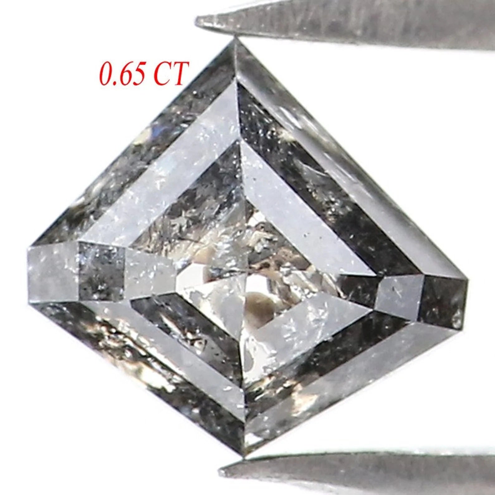 0.65 CT Natural Loose Shield Shape Diamond Salt And Pepper Shield Cut Diamond 5.70 MM Black Grey Color Shield Shape Rose Cut Diamond NQ8100