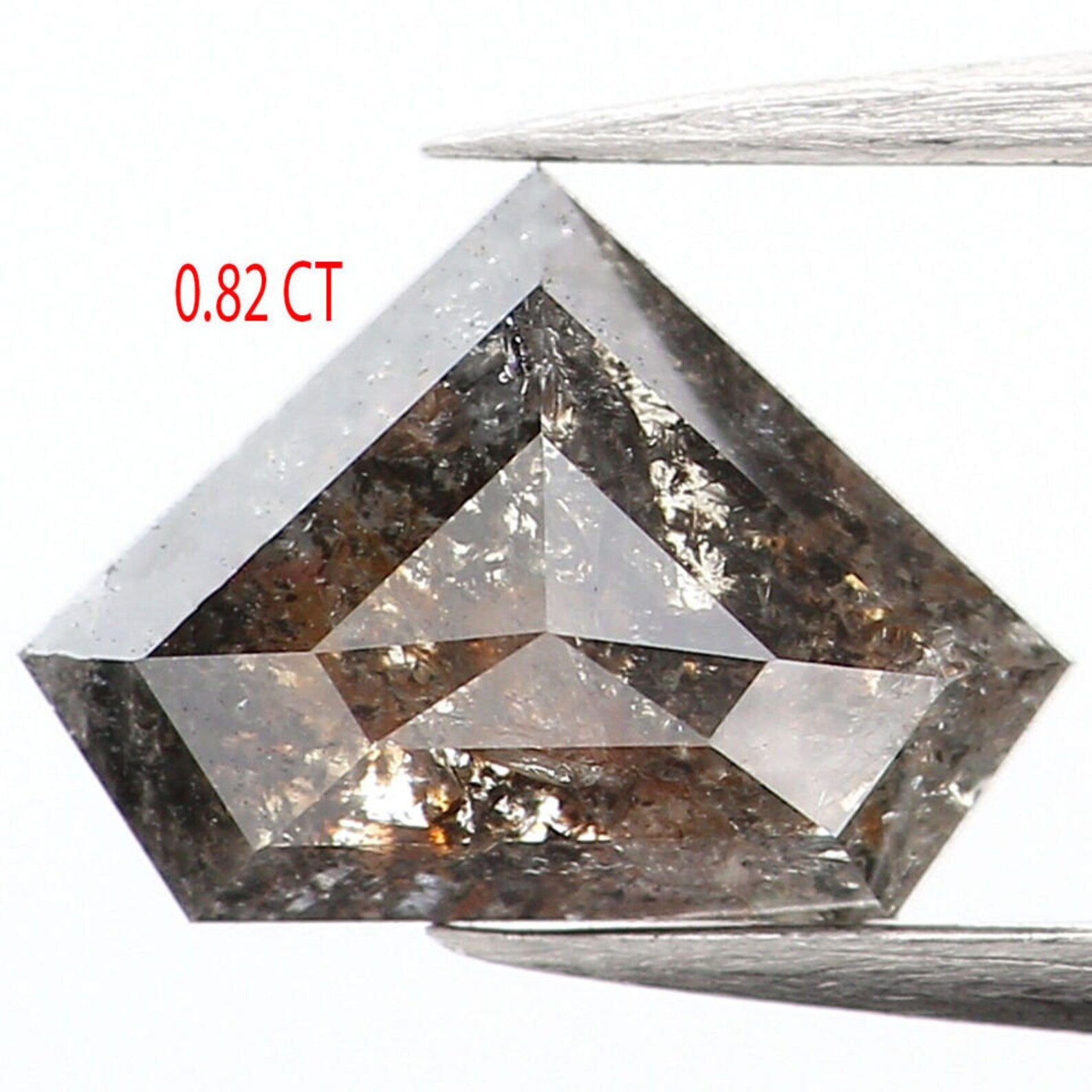0.82 CT Natural Loose Shield Shape Diamond Salt And Pepper Shield Cut Diamond 5.50 MM Natural Diamond Shield Rose Cut Diamond QN1259