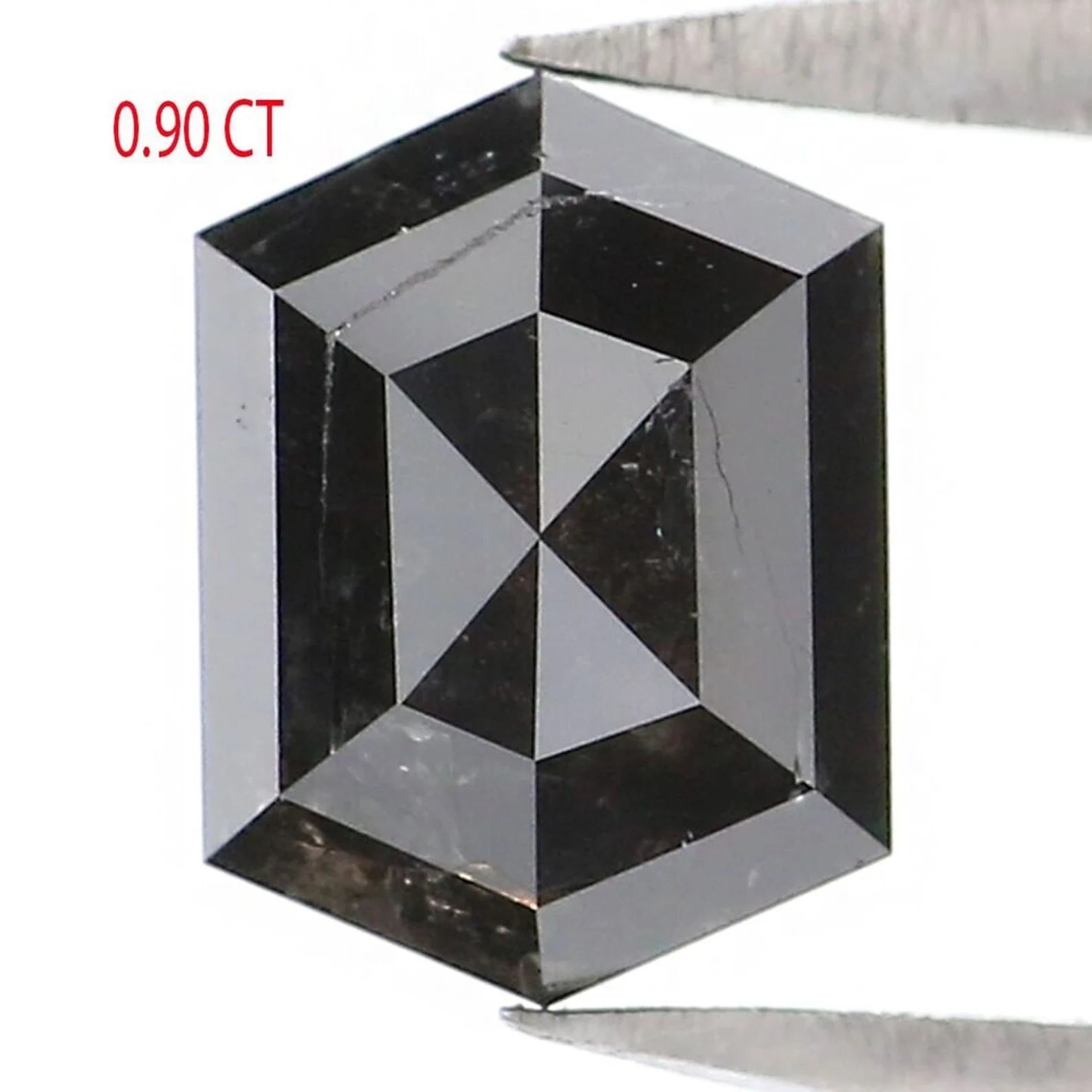 0.90 CT Natural Loose Hexagon Shape Diamond Black Color Hexagon Cut Diamond 6.45 MM Natural Loose Hexagon Shape Rose Cut Diamond NQ2036