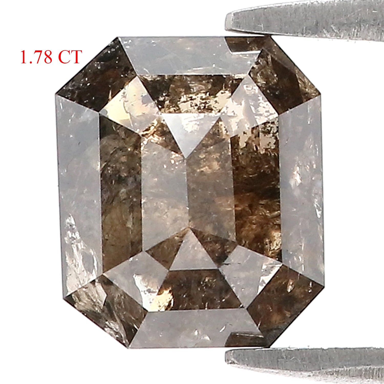 1.78 CT Natural Loose Radiant Shape Diamond Brown Color Radiant Cut Diamond 8.50 MM Natural Brown Diamond Radiant Rose Cut Diamond LQ7523