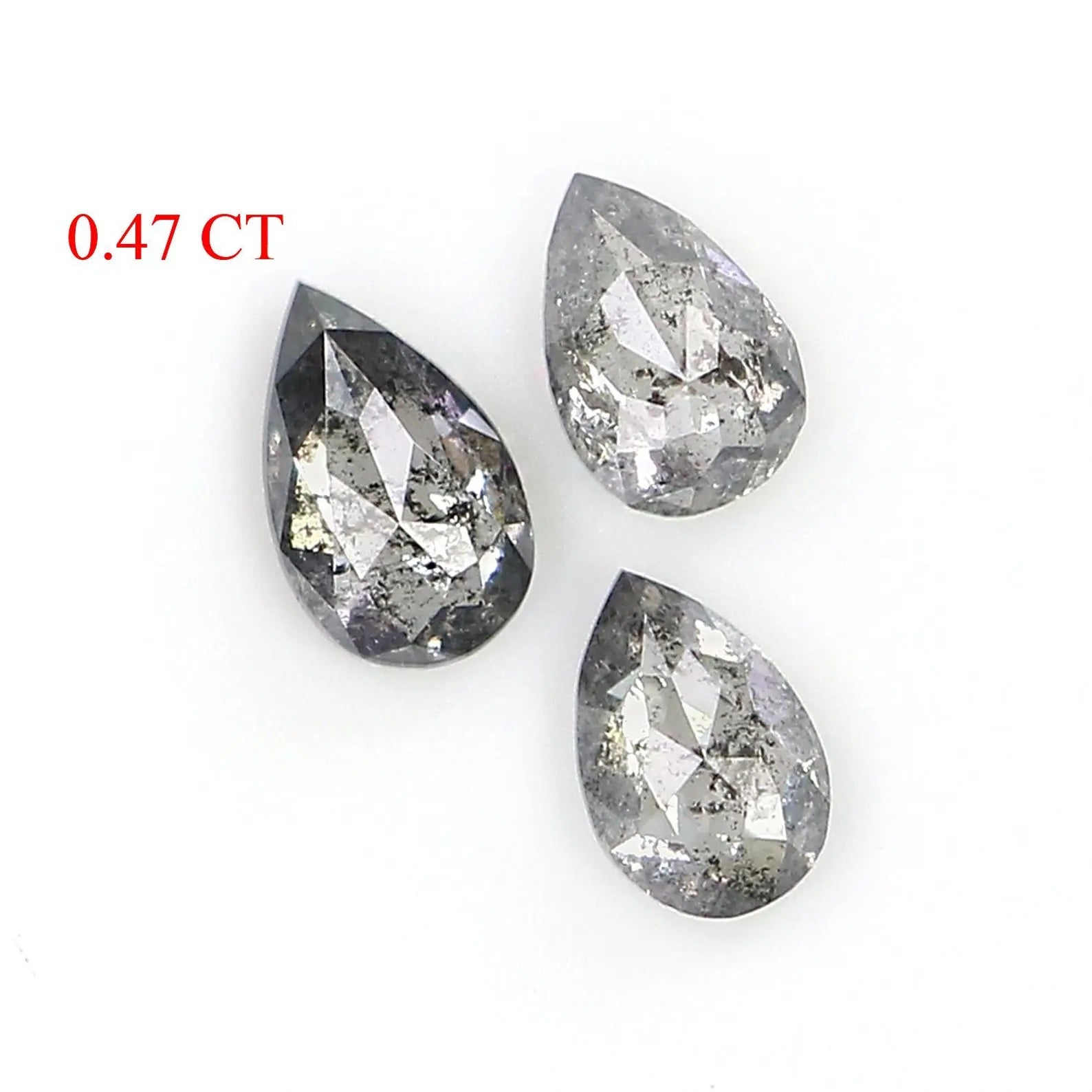 0.47 CT Natural Loose Pear Shape Diamond Salt And Pepper Pear Cut Diamond 4.65 MM Natural Loose Diamond Pear Rose Cut Diamond NQ2399