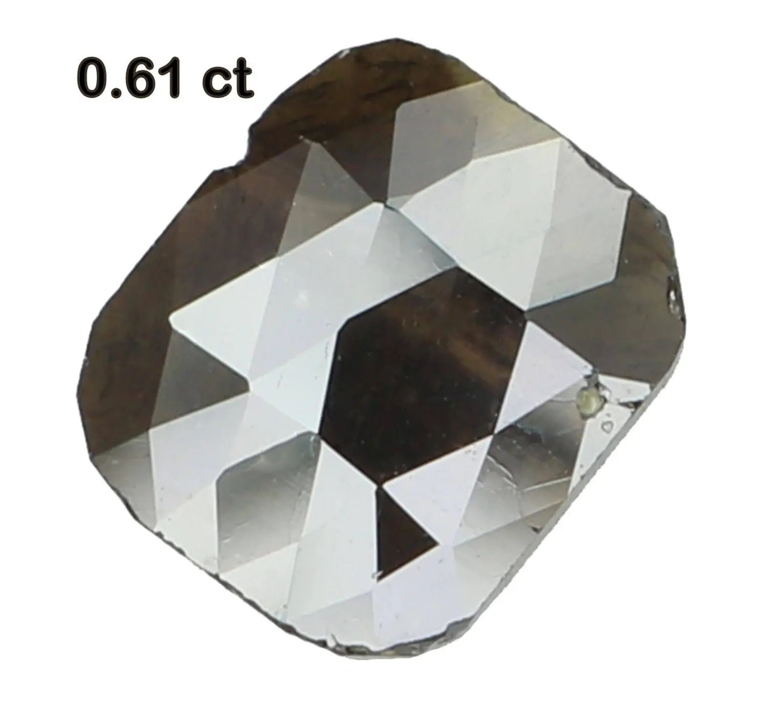 0.61 Ct Natural Loose Diamond Emerald Brownish Black Color I3 Clarity 6.45 MM N7387