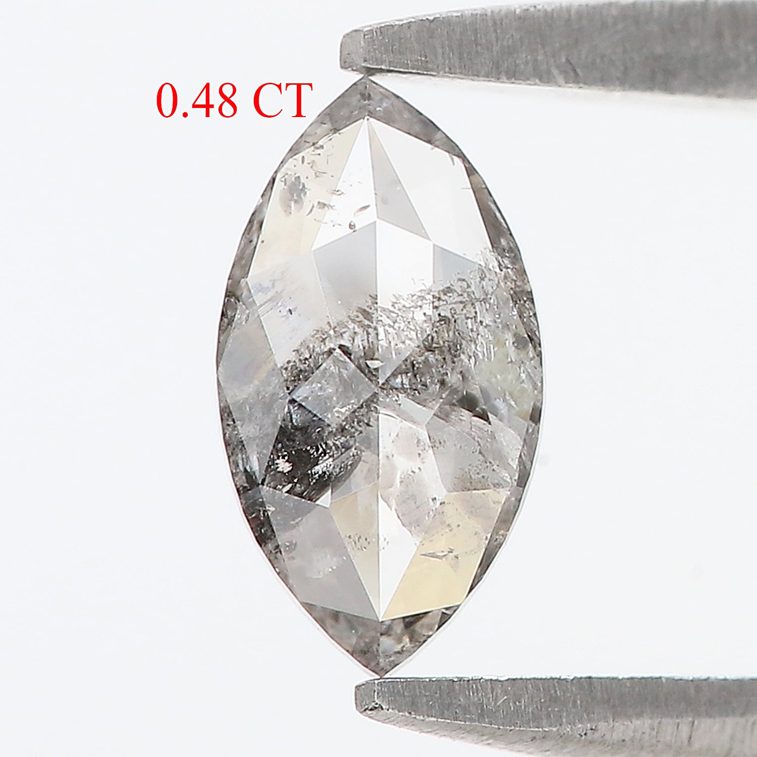 0.48 CT Natural Loose Marquise Shape Diamond Salt And Pepper Marquise Rose Cut Diamond 7.50 MM Black Grey Color Marquise Cut Diamond LQ1524