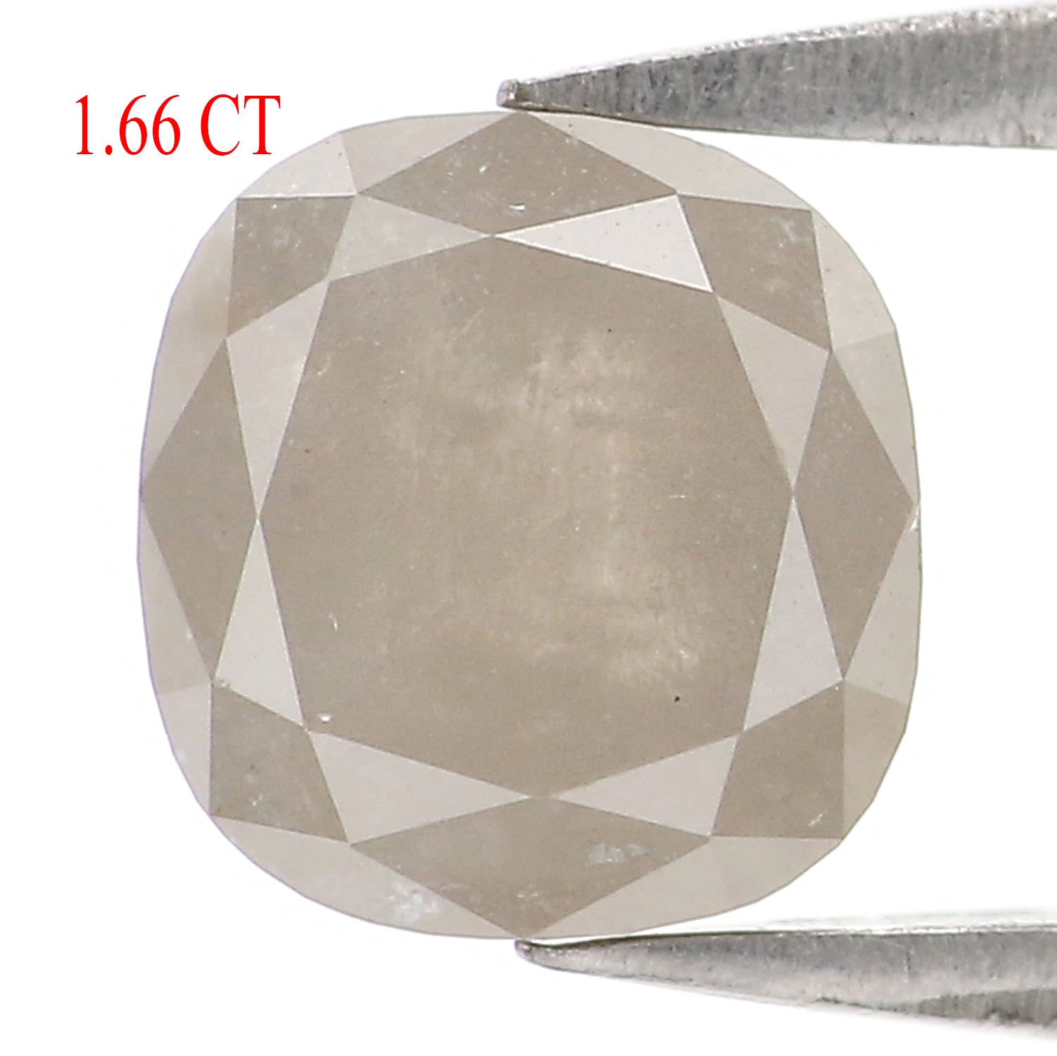 Natural Loose Cushion Diamond, Grey Color Diamond, Natural Loose Diamond, Cushion Rose Cut Diamond, 1.66 CT Cushion Shape Diamond L2929