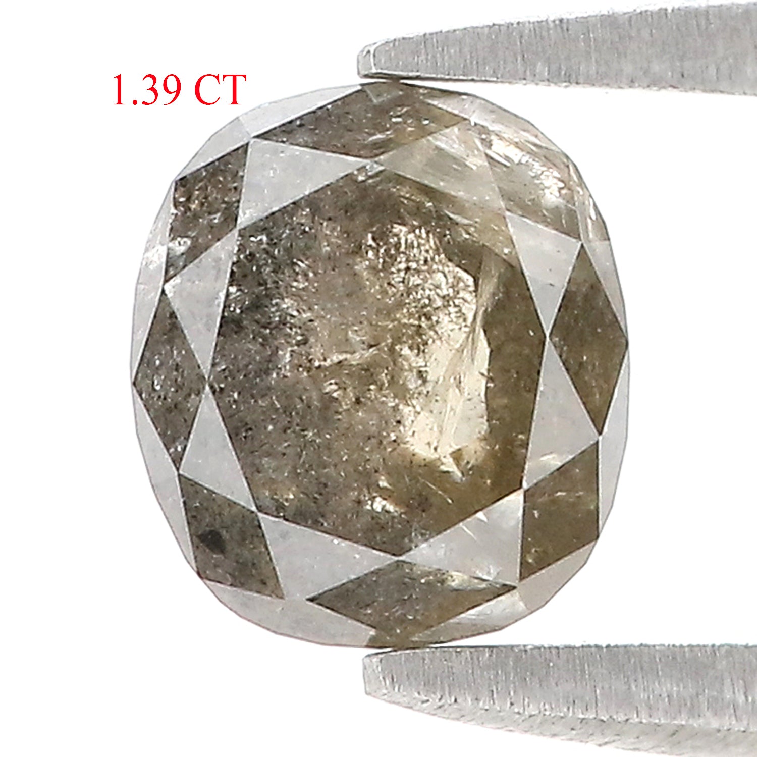 1.39 CT Natural Loose Oval Shape Diamond Salt And Pepper Oval Cut Diamond 6.70 MM Natural Grey Color Diamond Oval Rose Cut Diamond LQ7271