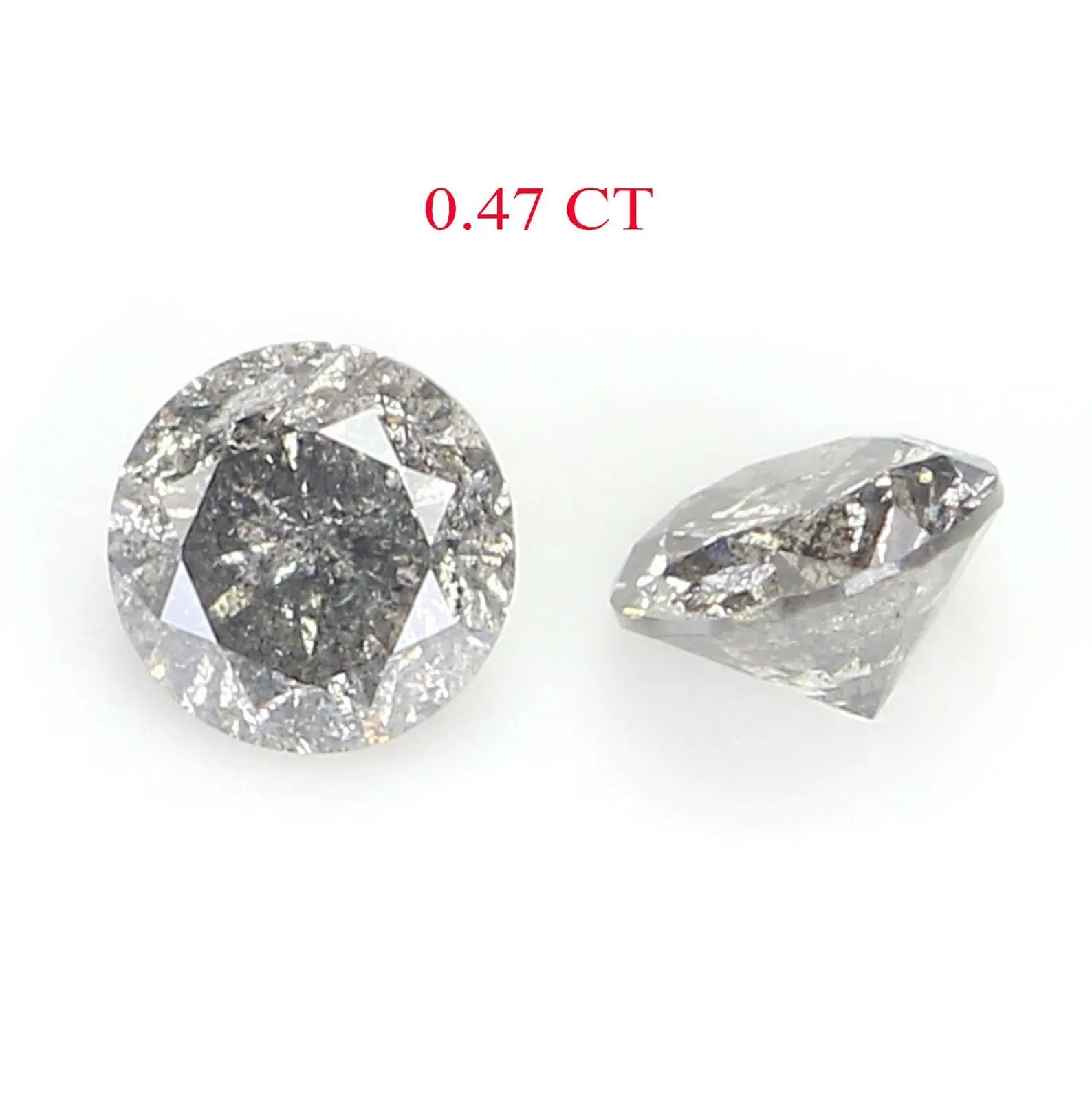 0.47 CT Natural Loose Round Brilliant Cut Diamond Salt And Pepper Diamond 3.85 MM Natural Diamond Black Grey Color Round Cut Diamond NQ2300
