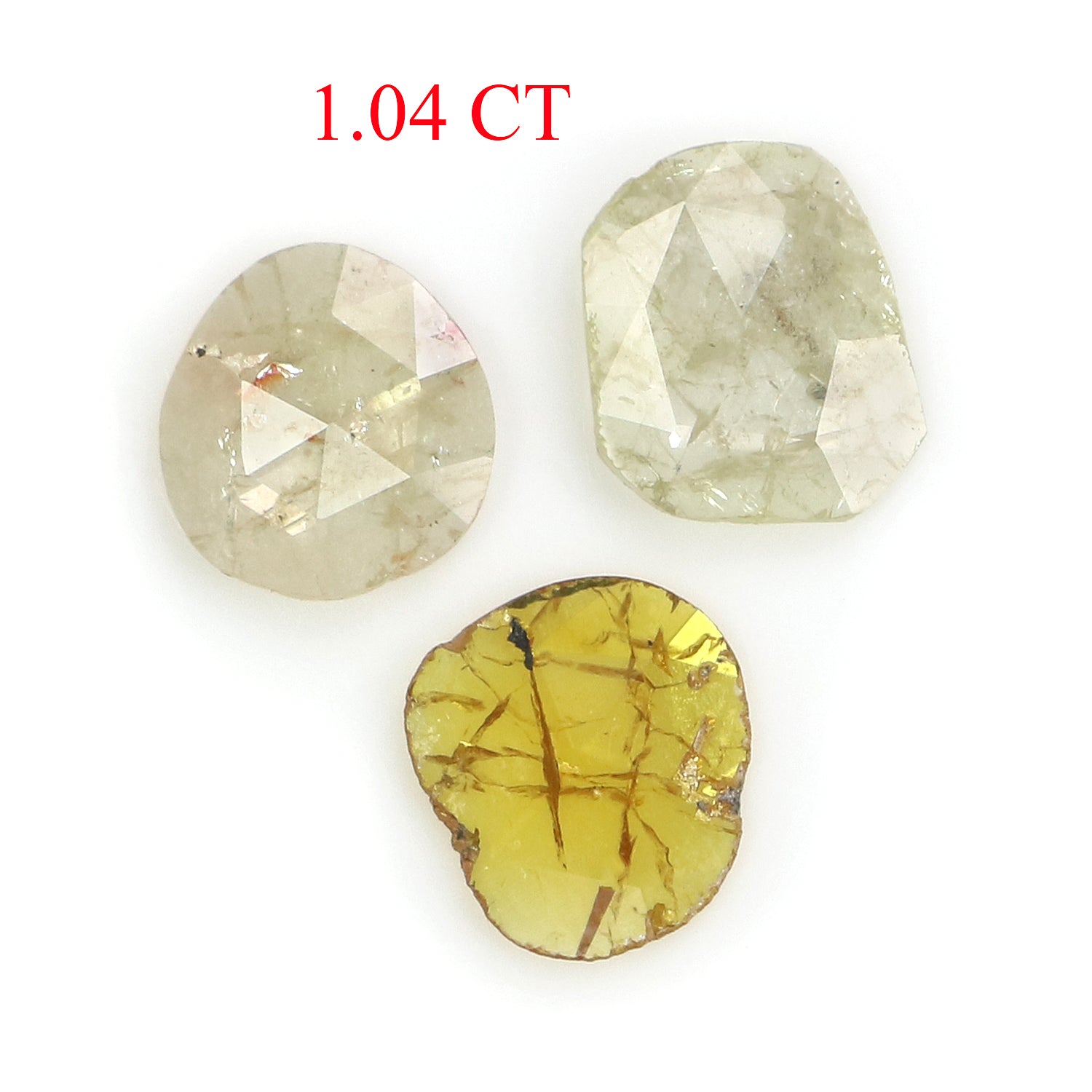 1.04 CT Natural Loose Slice Shape Diamond Yellow Grey Color Slice Diamond 6.05 MM Slice Diamond Irregular Cut Slice Rose Cut Diamond NQ1678