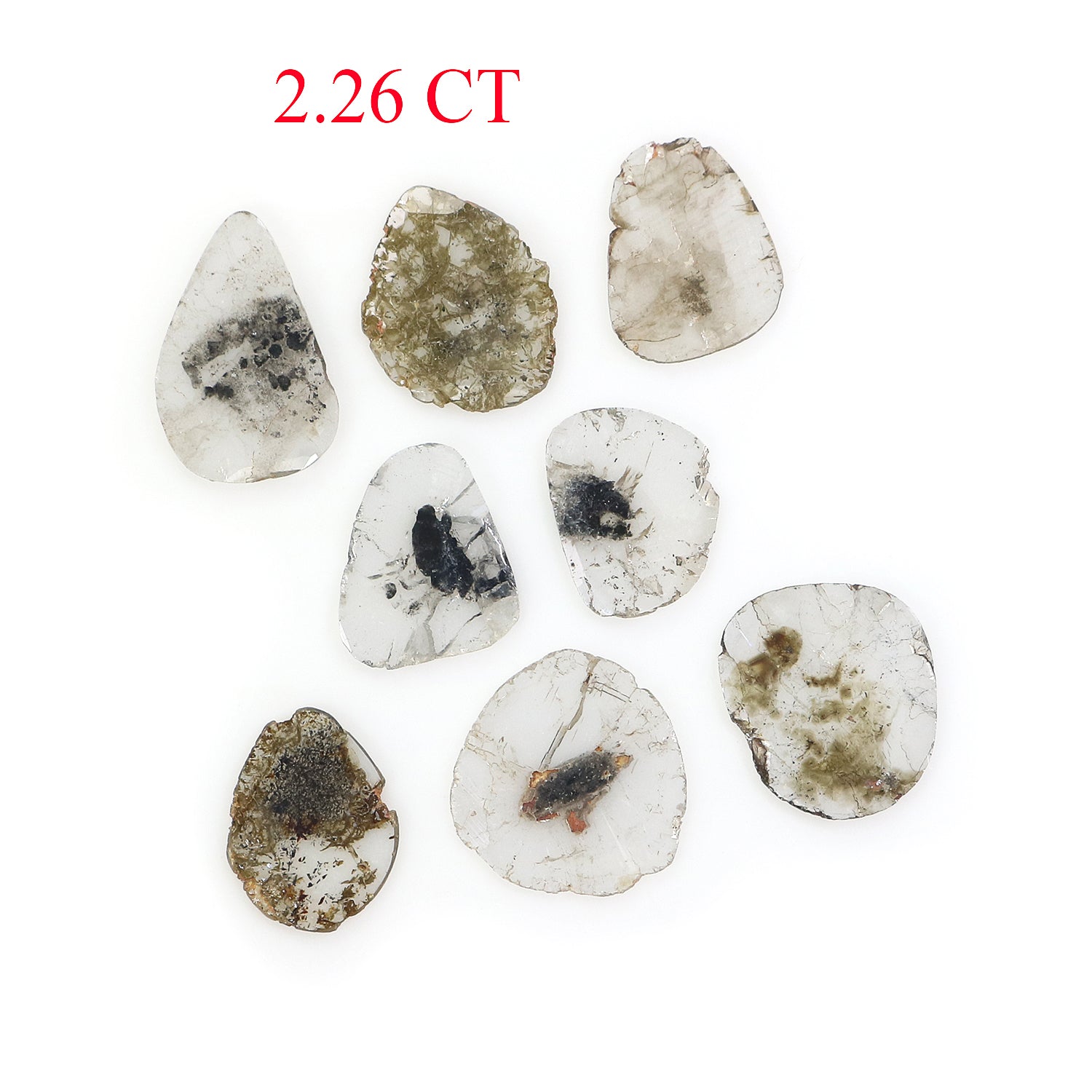 2.26 Ct Natural Loose Slice Shape Diamond Salt And Pepper Slice Cut Diamond 7.20 MM Natural Black Grey Diamond Irregular Cut Diamond LQ1715