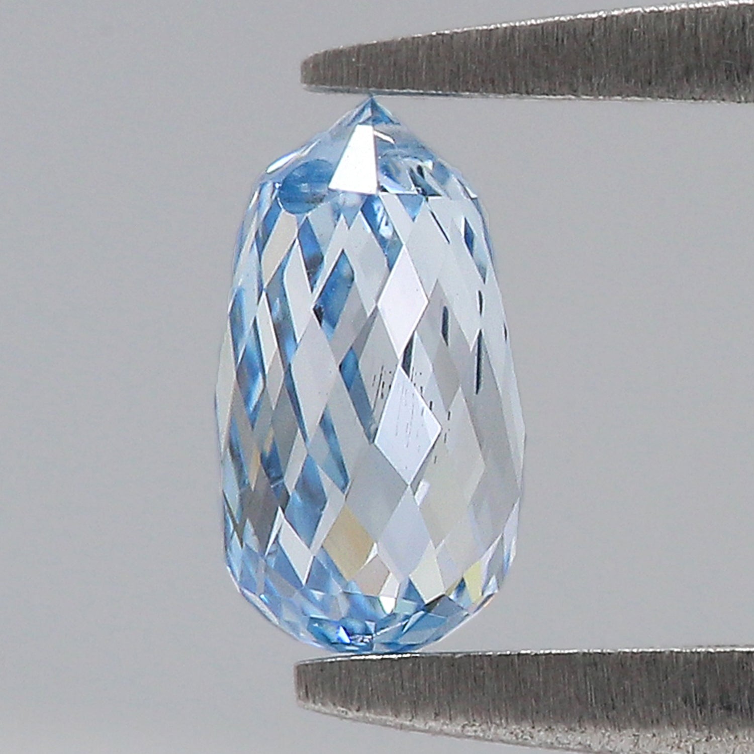 0.75 CT Lab Grown Briolette Cut Diamond Blue Color VS2 Clarity Diamond Lab Grown CVD Diamond Lab Created Drop Rose Cut Diamond L3496