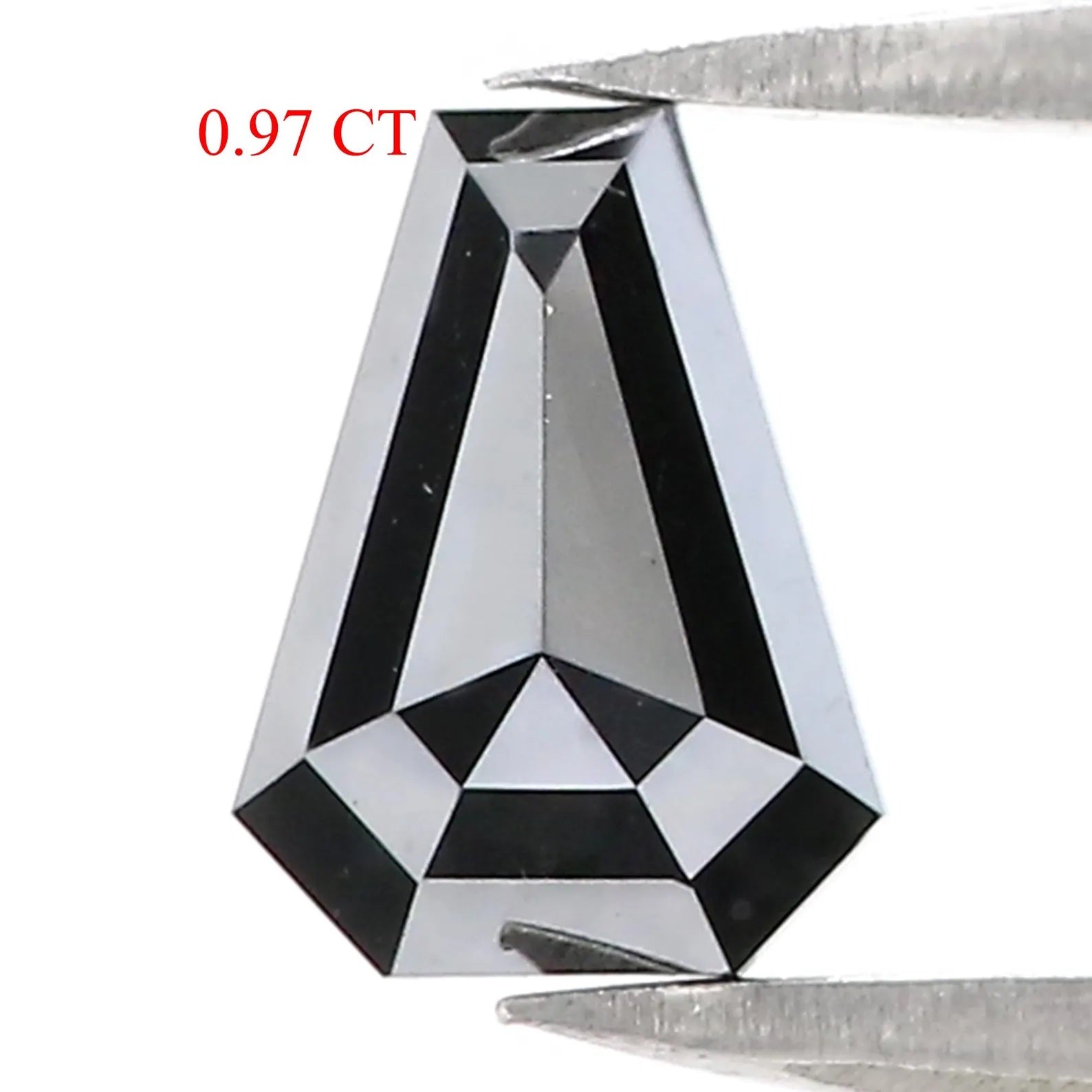 0.97 Ct Natural Loose Coffin Shape Diamond Black Color Coffin Shape Diamond 7.55 MM Natural Loose Diamond Coffin Rose Cut Diamond NQ2557