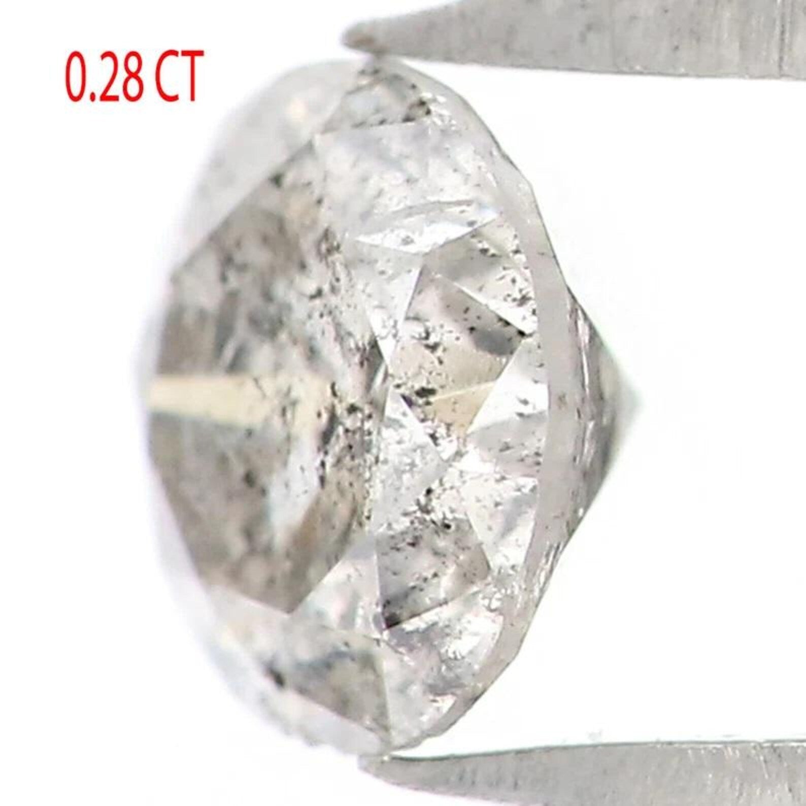 0.28 CT Natural Loose Round Shape Diamond Salt And Pepper Round Diamond 4.10 MM Natural Black Grey Color Round Brilliant Cut Diamond NQ9168