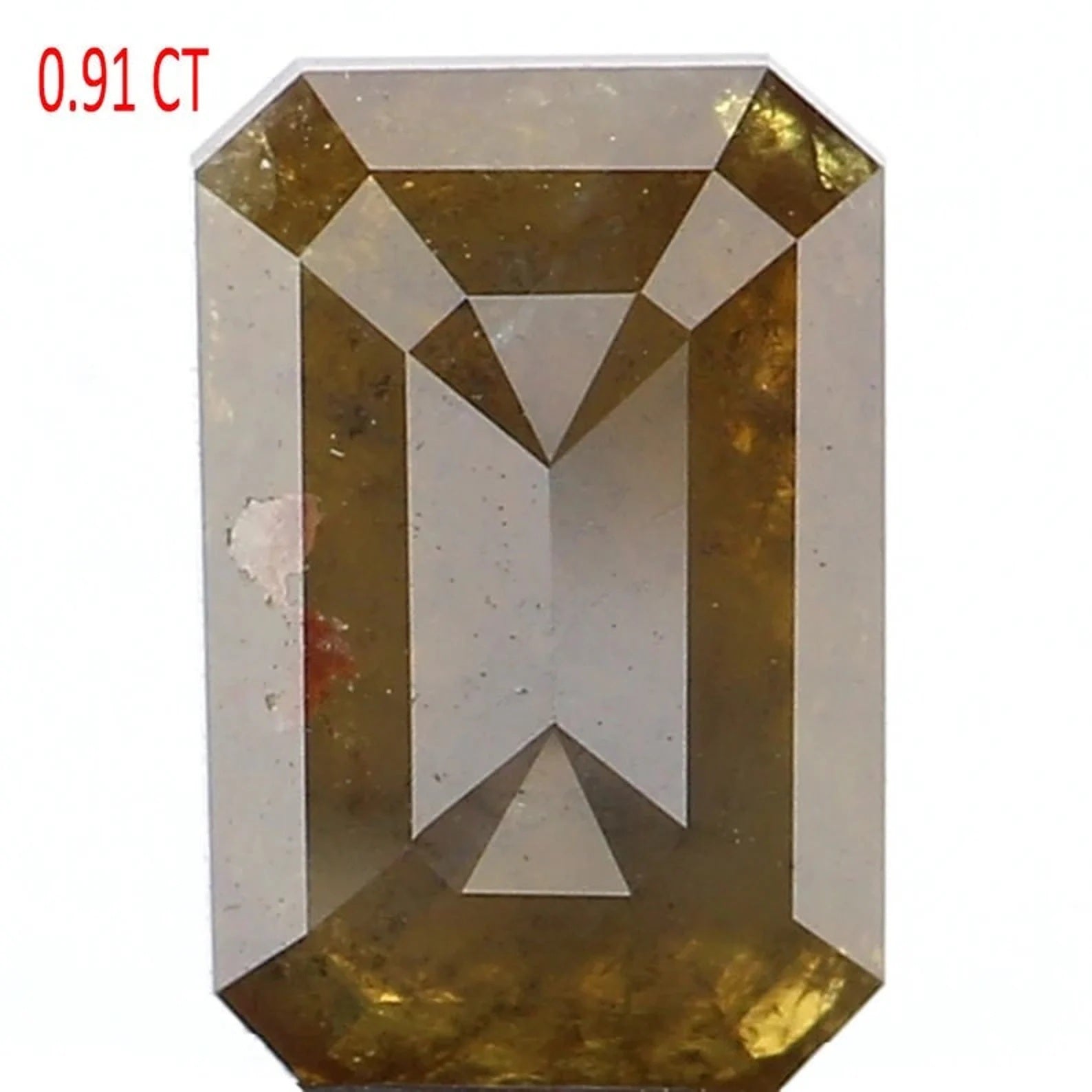 0.91 Ct Natural Loose Emerald Shape Diamond Salt And Pepper Emerald Diamond 6.80 MM Natural Black Grey Color Emerald Rose Cut Diamond NQ1071