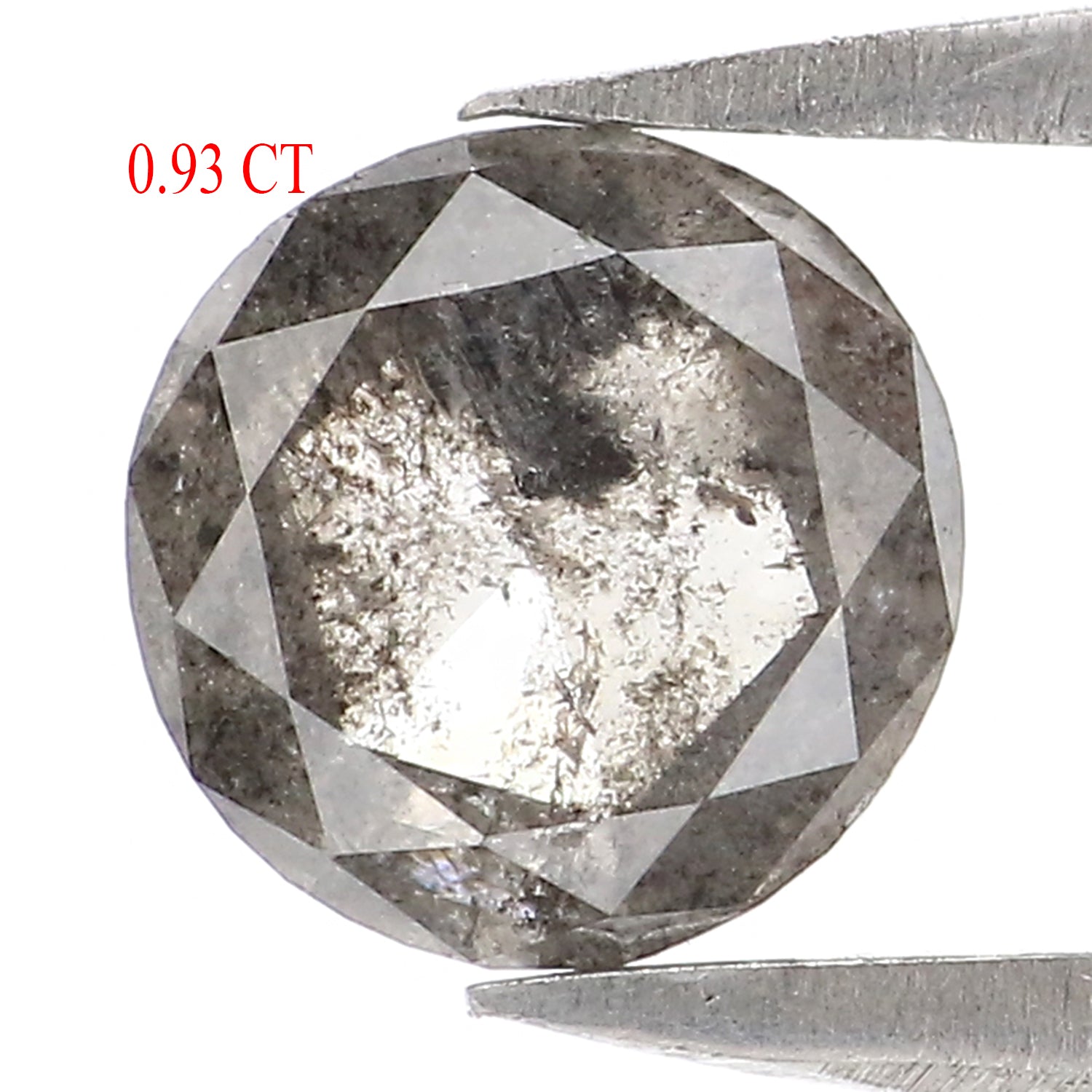 Natural Loose Round Rose Cut Diamond, Salt And Pepper Round Diamond, Natural Loose Diamond, Rose Cut Diamond, 0.93 CT Round Shape L2941