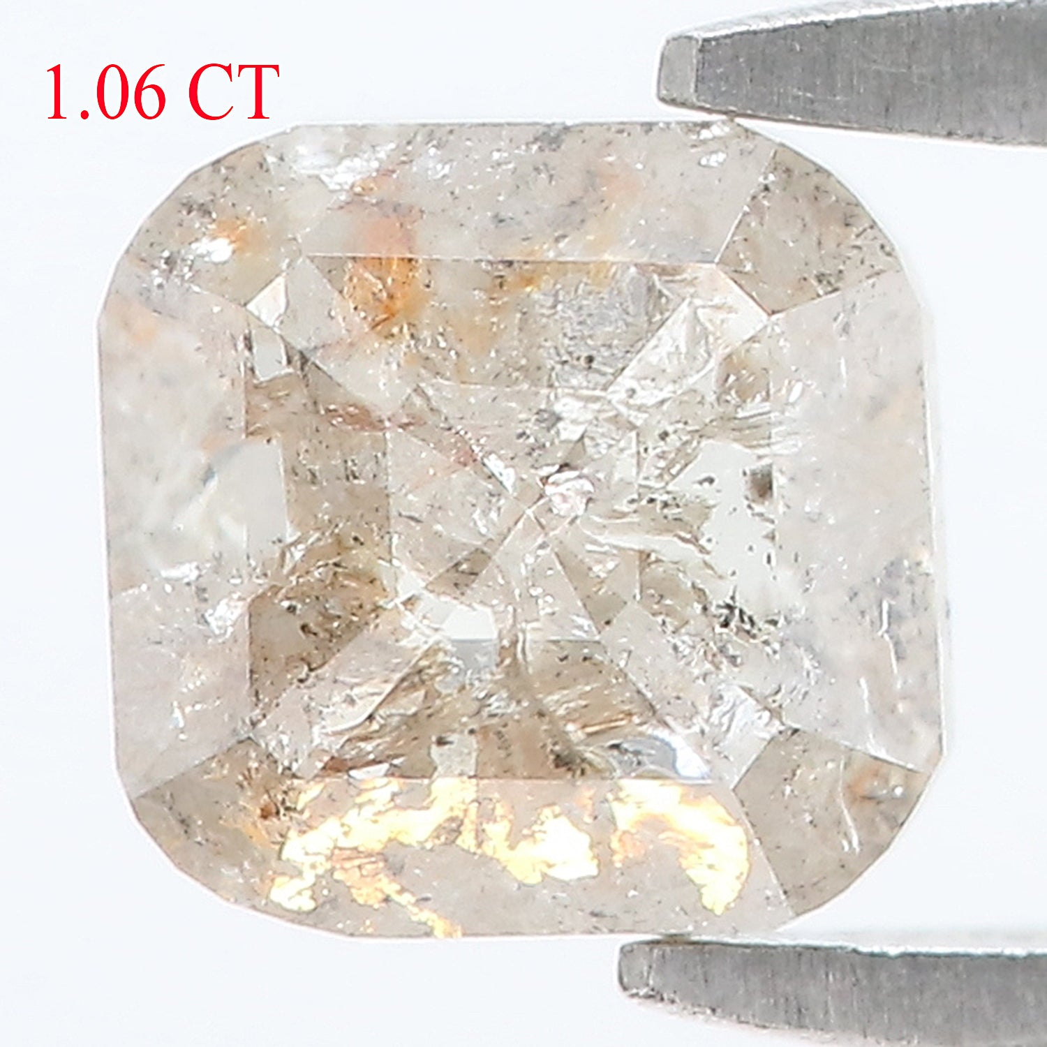 1.06 CT Natural Loose Cushion Shape Diamond Grey Color Cushion Diamond 5.60 MM Natural Diamond Grey Color Cushion Rose Cut Diamond N8725