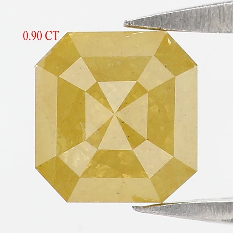 0.90 CT Natural Loose Emerald Shape Diamond Yellow Color Emerald Cut Diamond 5.60 MM Natural Diamond Yellow Emerald Rose Cut Diamond NQ8863