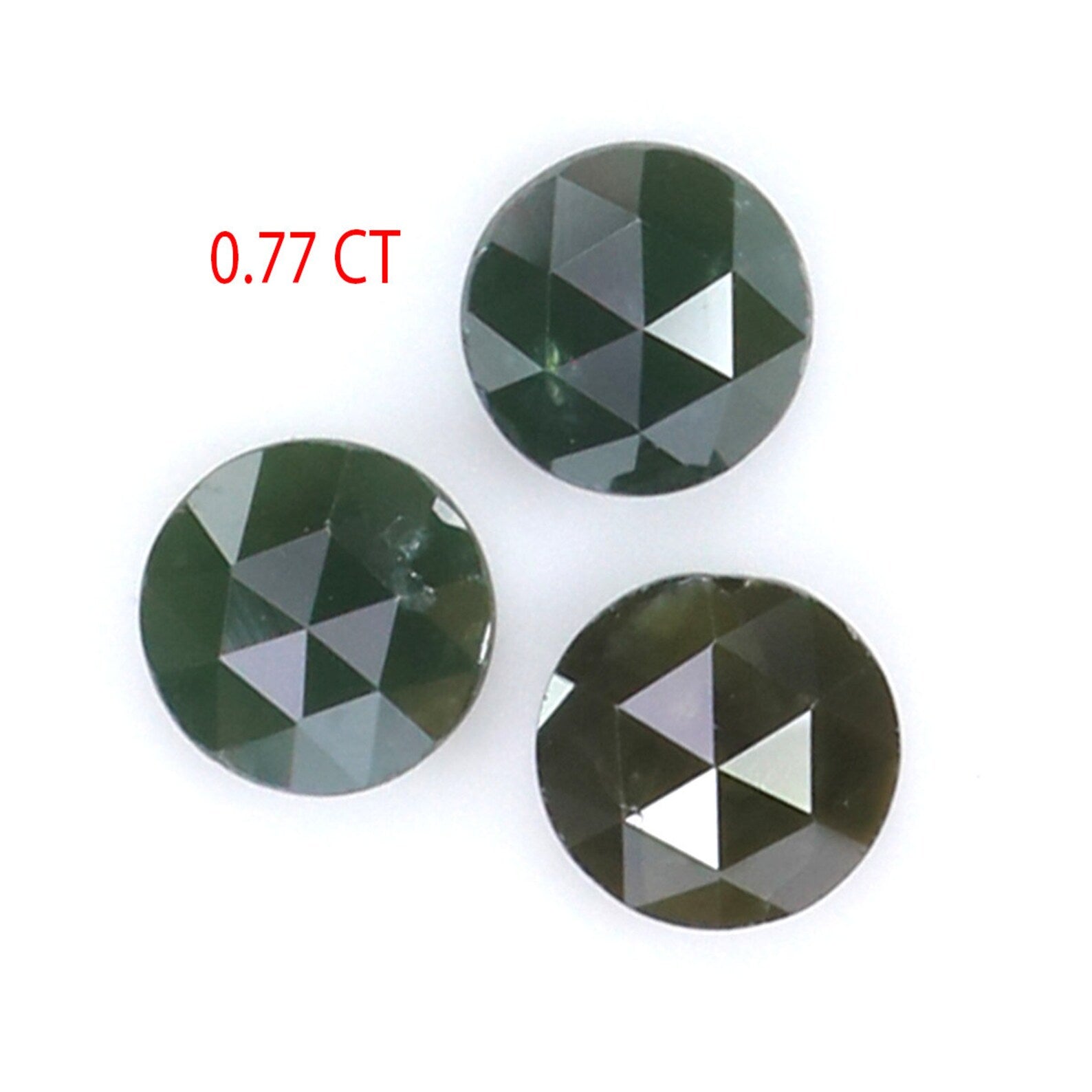 0.77 CT Natural Loose Round Rose Cut Diamond Dark Green Color Round Cut Diamond 3.85 MM Natural Loose Round Rose Cut Shape Diamond N8071