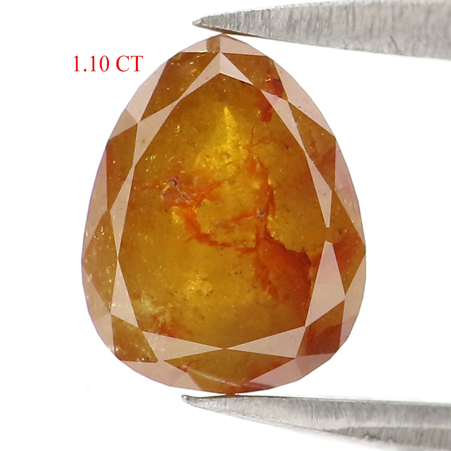 Natural Loose Pear Diamond, Brown Color Pear Cut Diamond, Natural Loose Diamond, Pear Rose Cut Diamond, 1.10 CT Pear Shape Diamond KDL2845