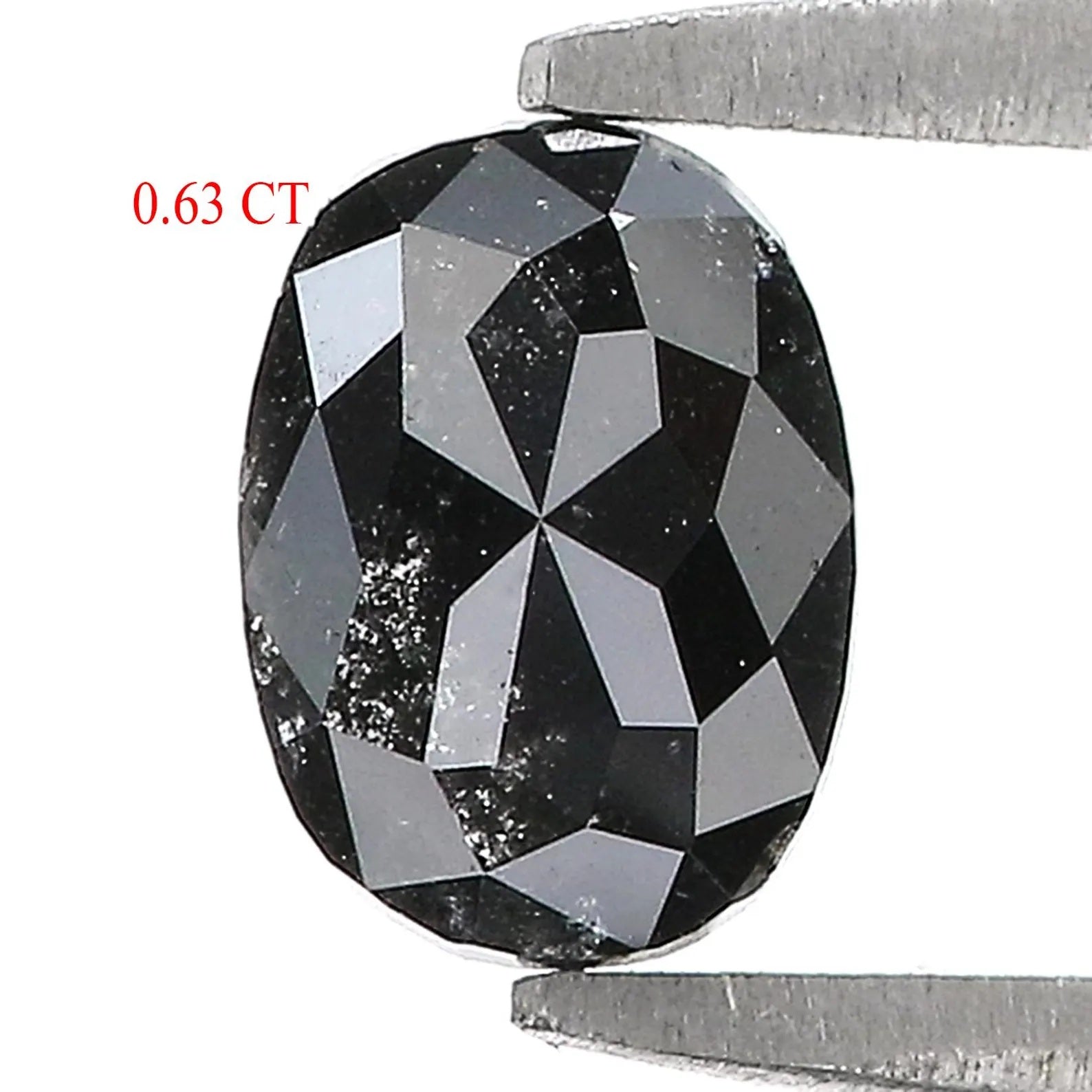 0.63 CT Natural Loose Oval Shape Diamond Black Color Oval Cut Diamond 6.00 MM Natural Loose Black Color Diamond Oval Rose Cut Diamond NQ1686
