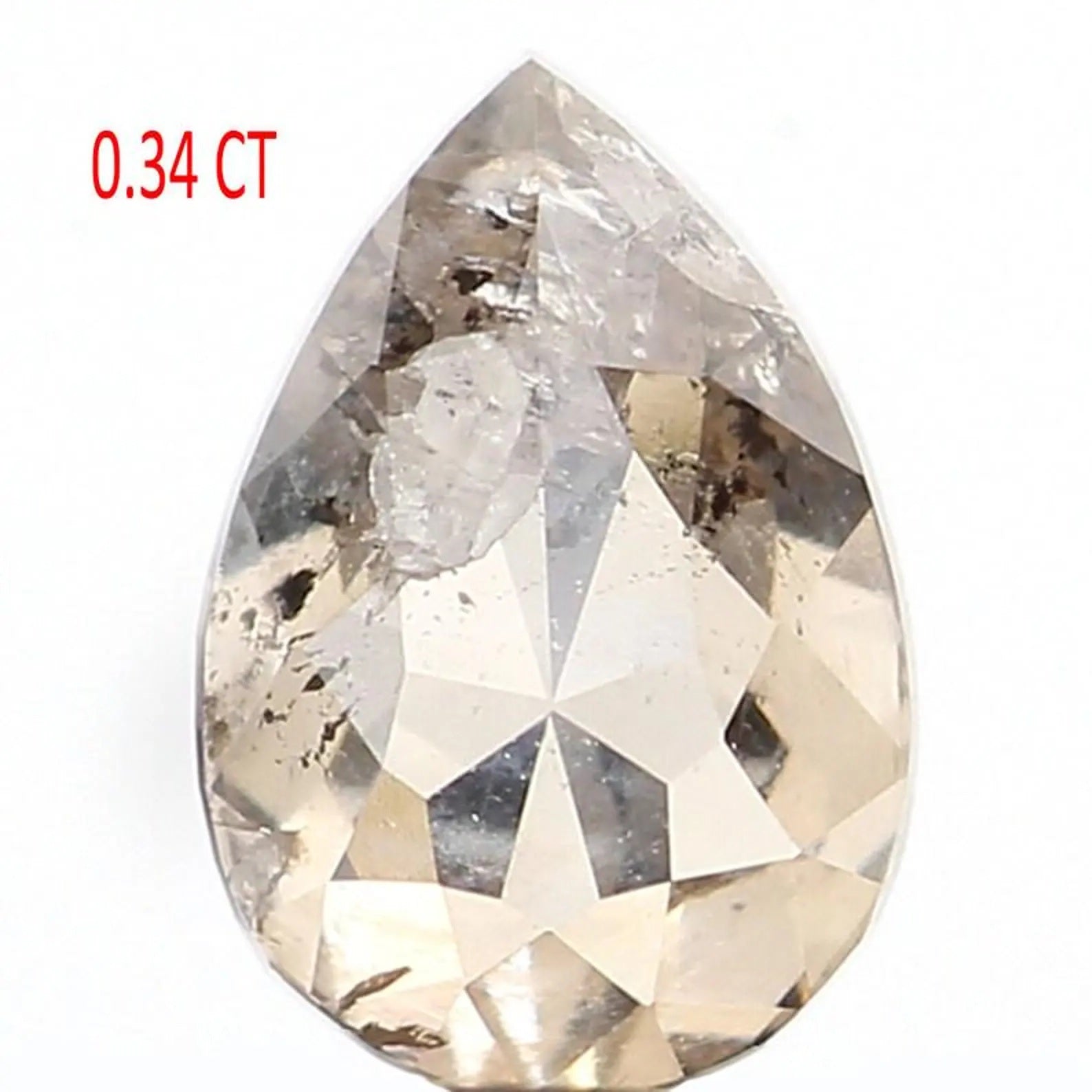 0.34 Ct Natural Loose Pear Shape Diamond Brown Color Pear Cut Diamond 5.20 MM Natural Loose Brown Color Diamond Pear Rose Cut Diamond NQ1018