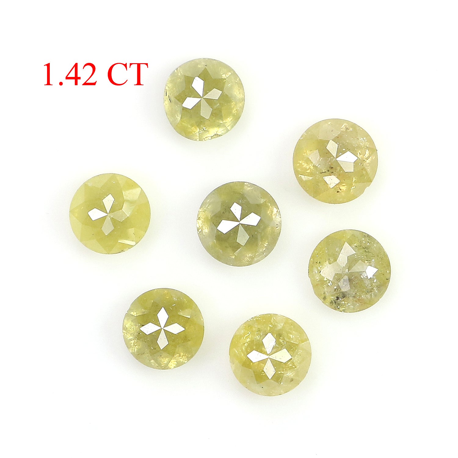 1.42 CT Natural Loose Round Rose Cut Diamond Yellow Color Round Shape Diamond 3.30 MM Natural Yellow Color Round Rose Cut Diamond LQ1740