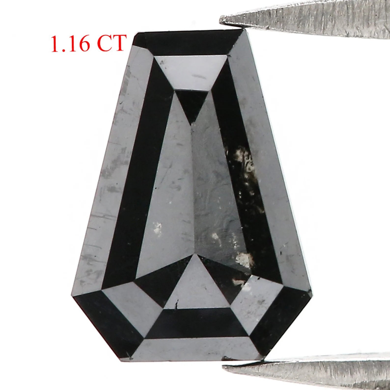 1.16 CT Natural Loose Coffin Shape Diamond Black Color Coffin Cut Diamond 8.15 MM Natural Diamond Black Color Coffin Rose Cut Diamond NQ2519