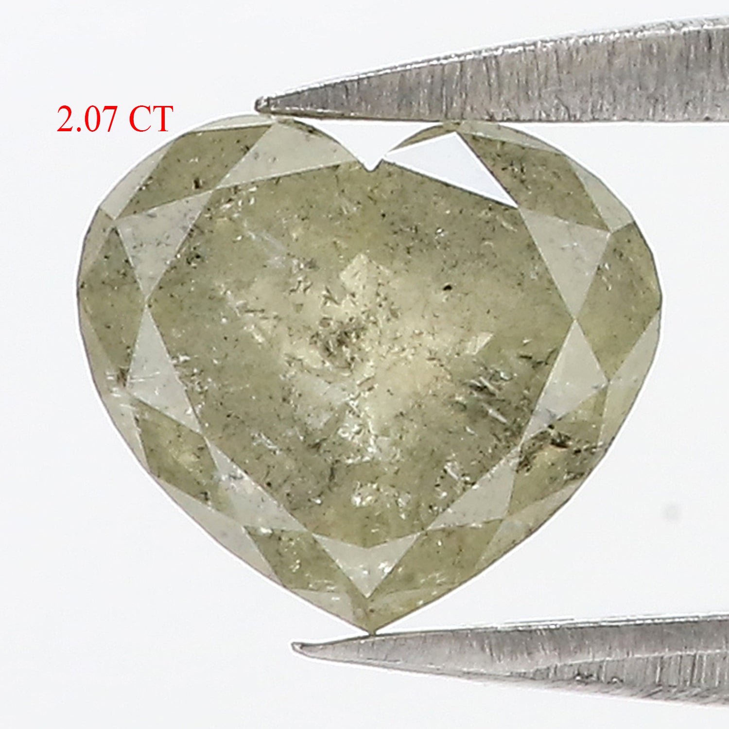 2.07 CT Natural Loose Heart Shape Diamond Grey Color Heart Diamond 7.80 MM Natural Loose Grey Color Diamond Heart Rose Cut Diamond LQ7538