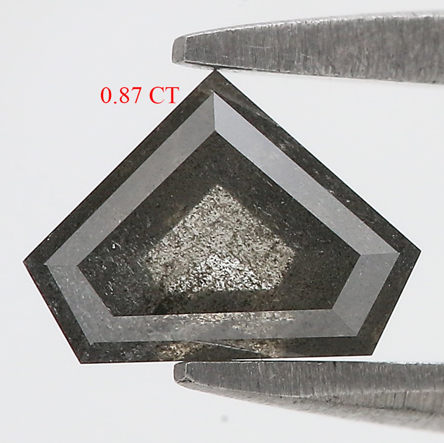 0.87 CT Natural Loose Shield Diamond Black Grey Color Diamond 5.40 MM Natural Loose Diamond Salt And Pepper Shield Rose Cut Diamond QL1942