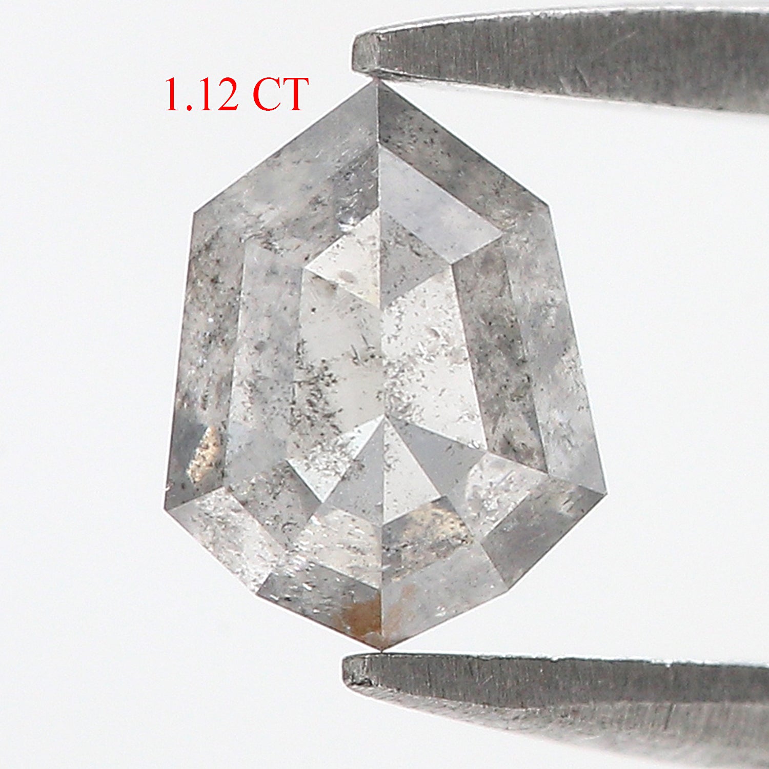 1.12 Ct Natural Loose Shield Shape Diamond Salt And Pepper Shield Shape Diamond 7.10 MM Natural Gray Color Shield Rose Cut Diamond QL2570