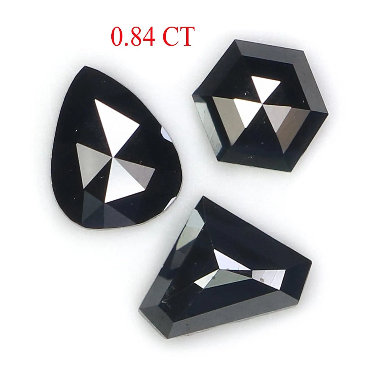 0.84 CT Natural Loose Mix Shape Diamond Black Color Mix Shape Diamond 5.60 MM Natural Loose Diamond Black Mix Shape Rose Cut Diamond NQ2241