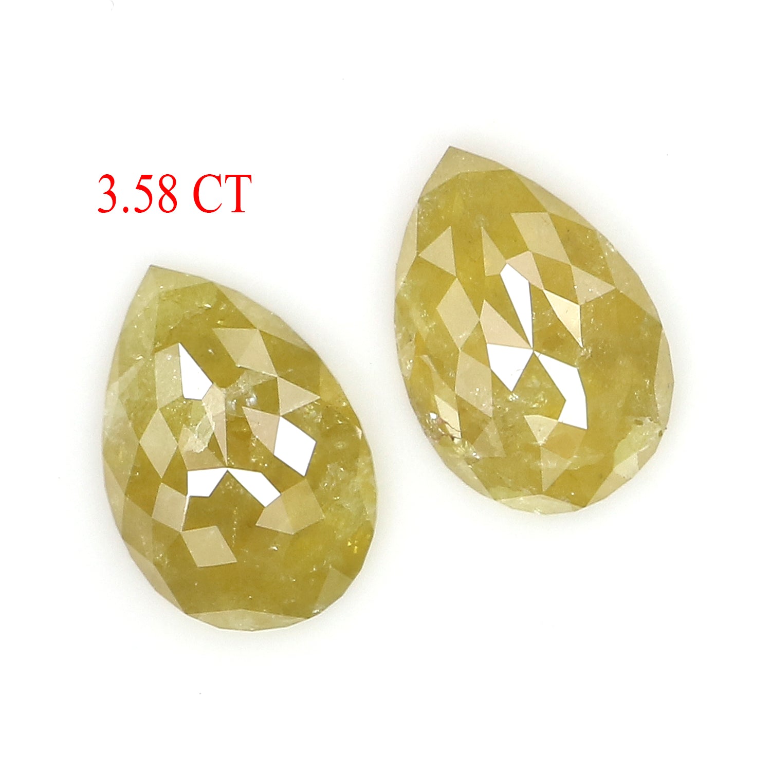 3.58 CT Natural Loose Pear Shape Pair Diamond Yellow Color Diamond 10.35 MM Natural Loose Diamond Pear Cut Diamond Pear Pair Diamond LQ3010