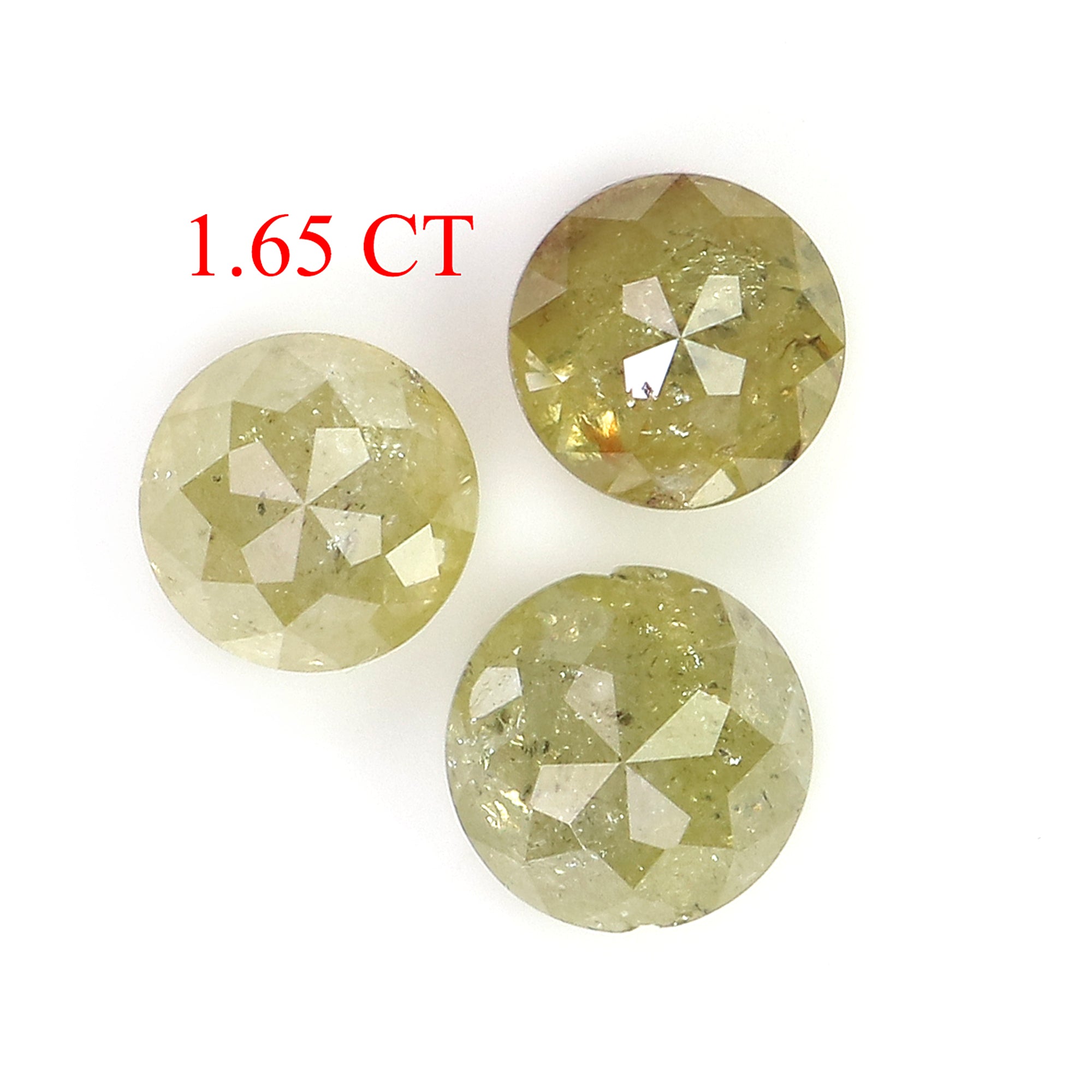 1.65 CT Natural Loose Round Rose Cut Diamond Yellow Color Round Shape Diamond 4.50 MM Natural Yellow Color Round Rose Cut Diamond LQ9211