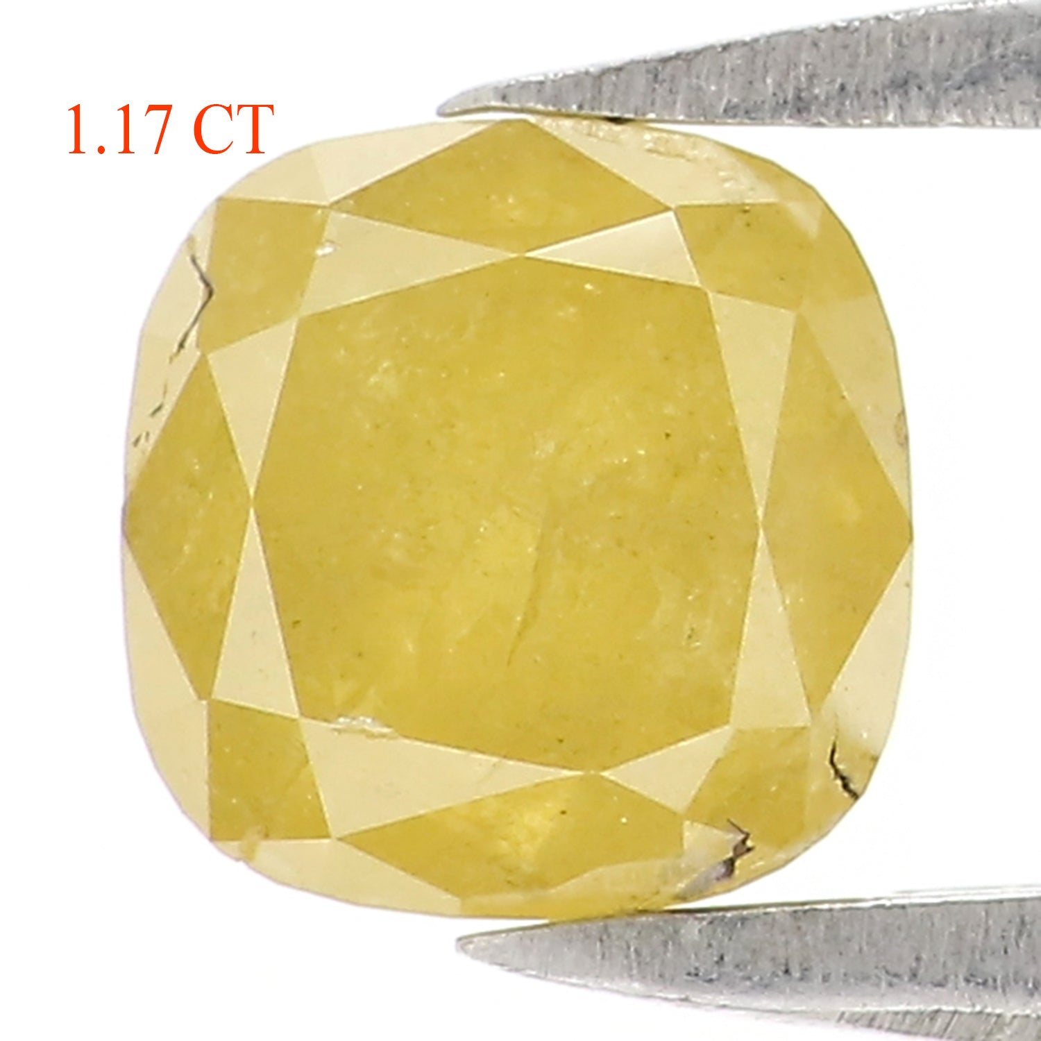 Natural Loose Cushion Diamond, Yellow Color Diamond, Natural Loose Diamond, Cushion Rose Cut Diamond, 1.17 CT Cushion Shape Diamond L2851