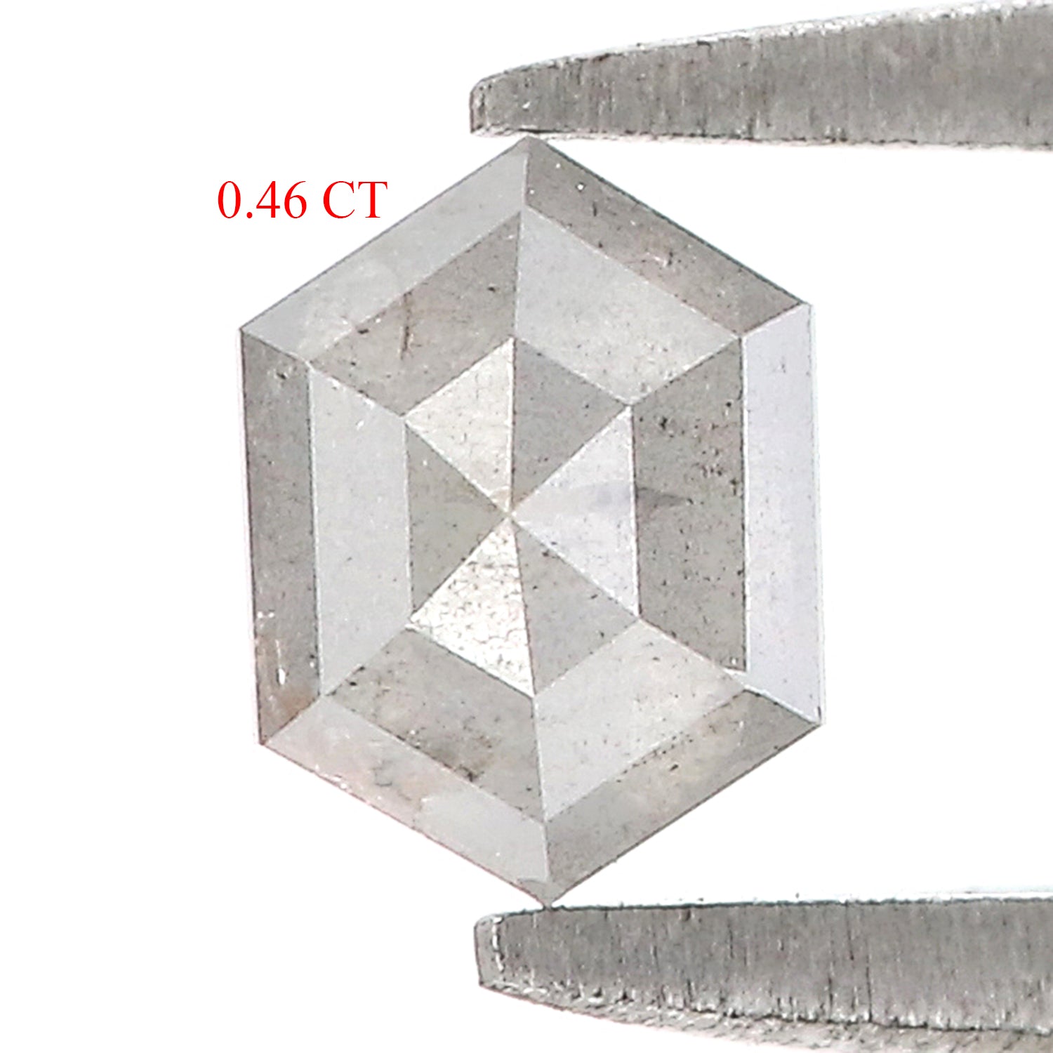 0.46 Ct Natural Loose Hexagon Shape Diamond Grey Hexagon Cut Diamond 5.45 MM Natural Loose Diamond Grey Hexagon Rose Cut Diamond QL9681