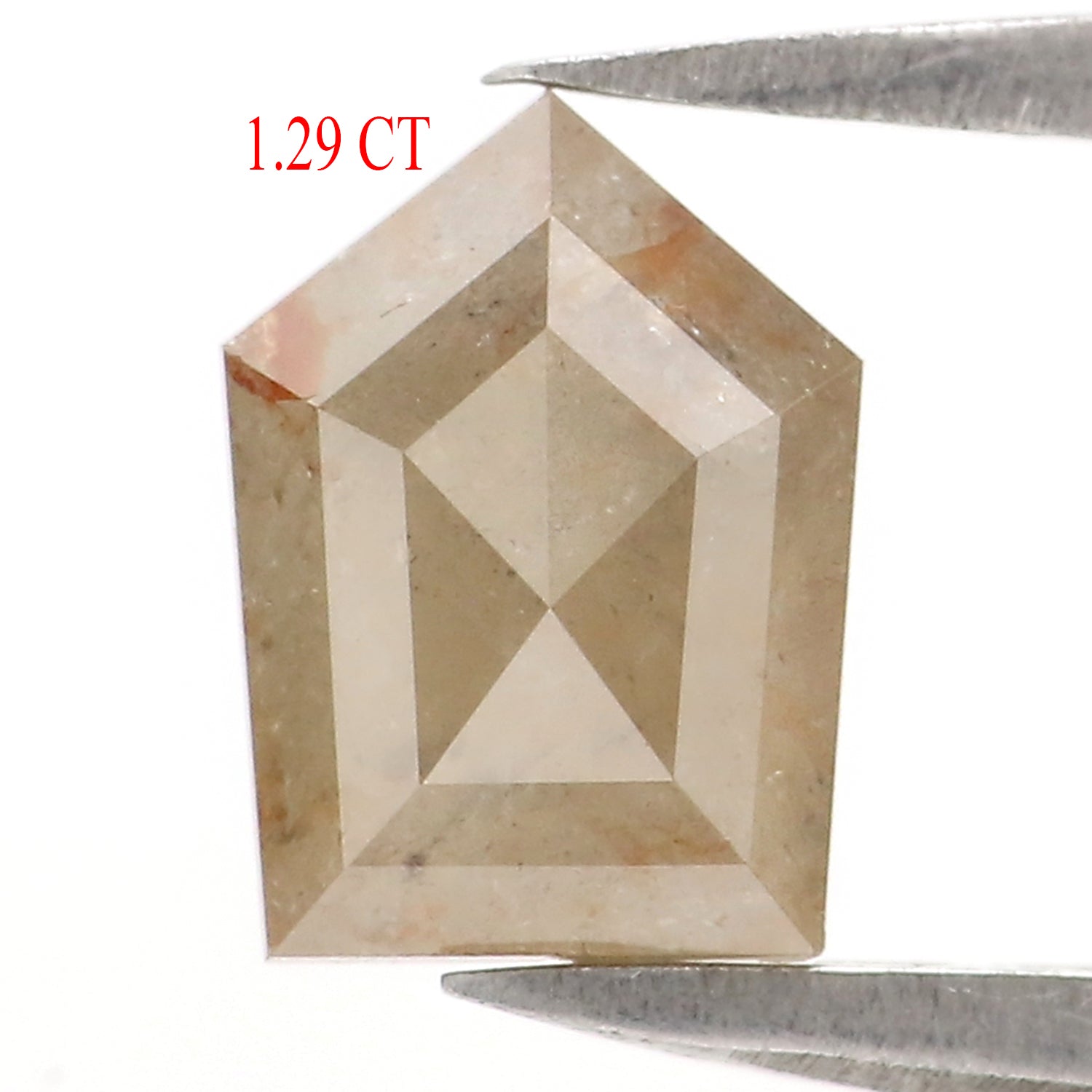 1.29 Ct Natural Loose Pentagon Shape Diamond Grey Color Pentagon Cut Diamond 7.60 MM Natural Grey Color Pentagon Rose Cut Diamond LQ2855