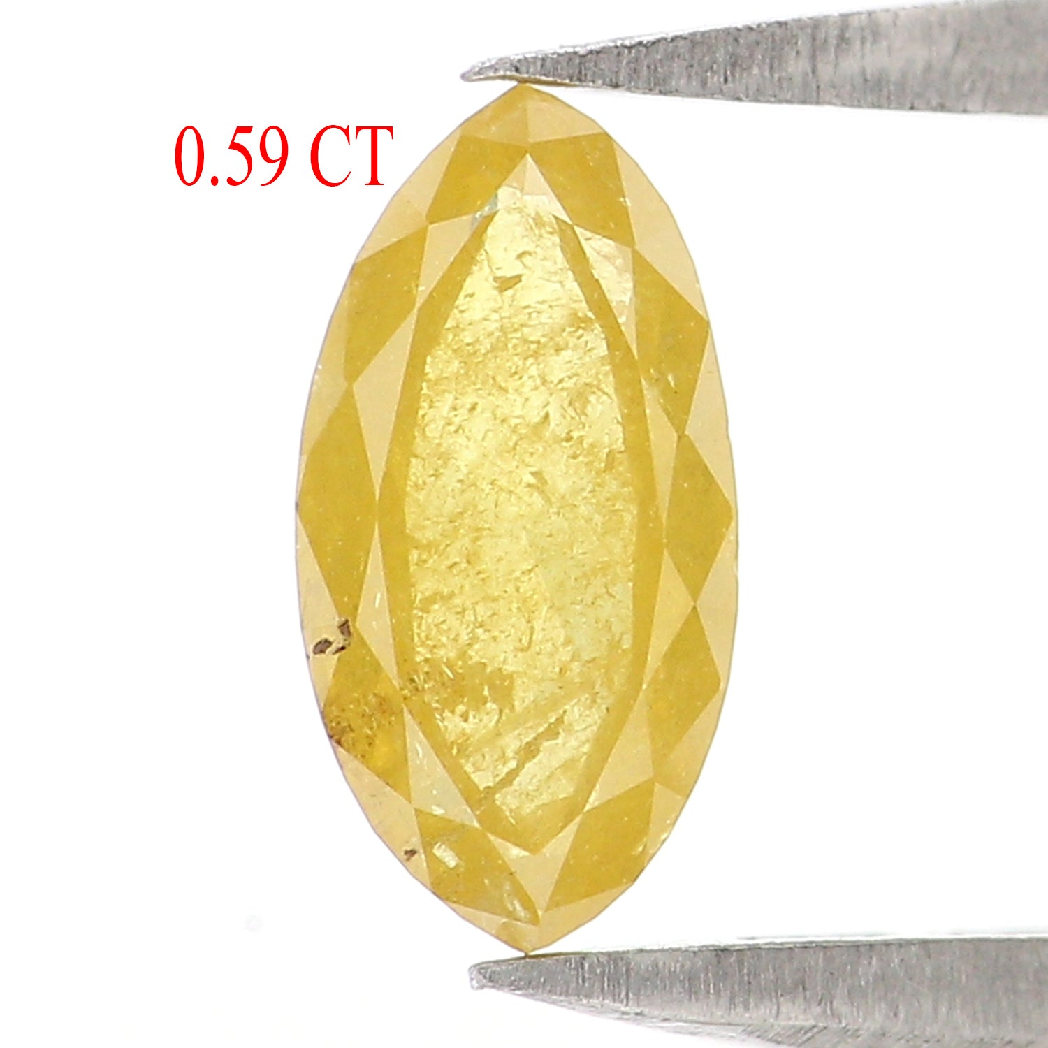 Natural Loose Marquise Cut Diamond, Yellow Color Diamond, Natural Loose Diamond, Marquise Rose Cut Diamond 0.59 CT Marquise Shape KR2674