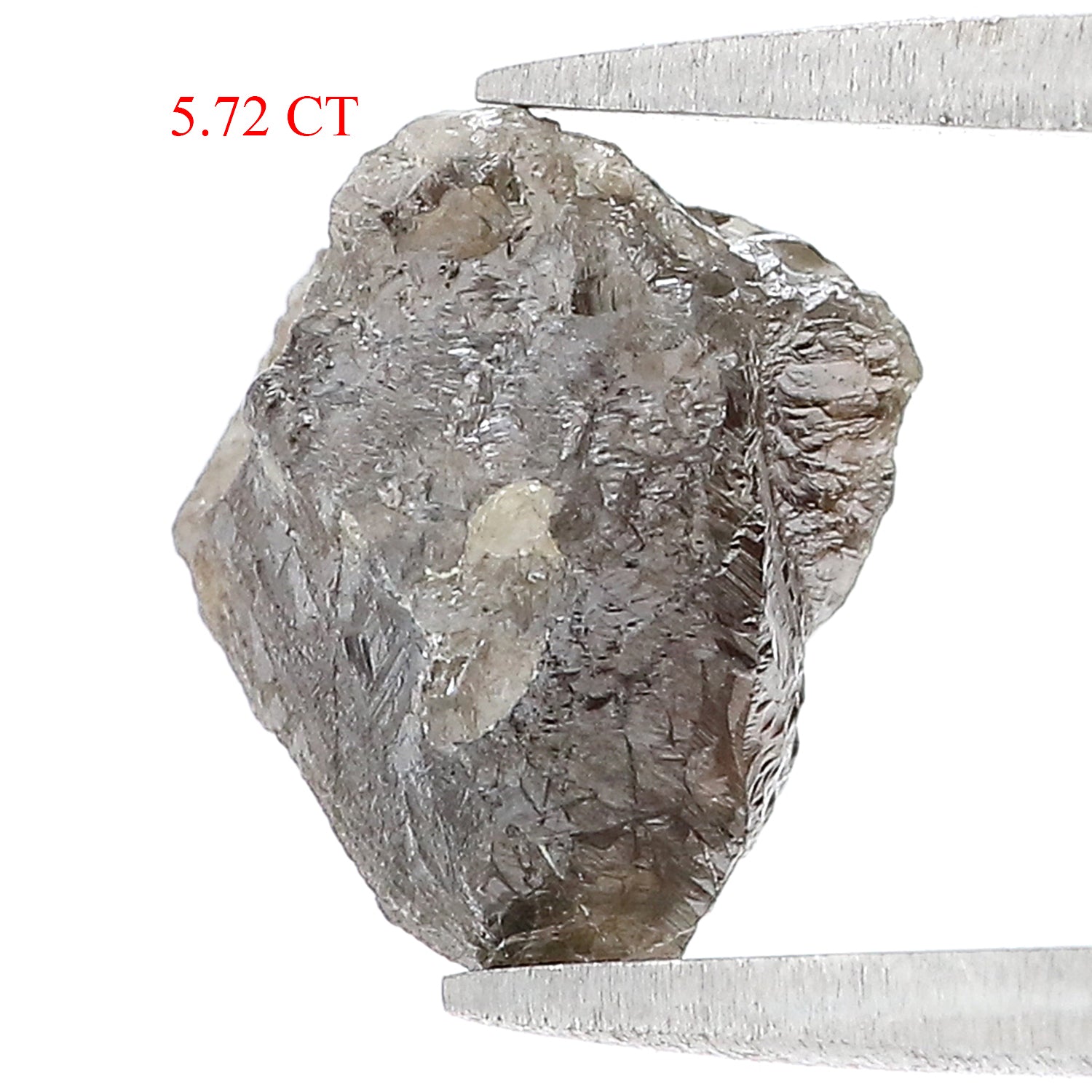5.72 CT Natural Loose Rough Shape Diamond Black Color Rough Uncut Diamond 11.00 MM Natural Grey Color Rough Irregular Cut Diamond LQ3357