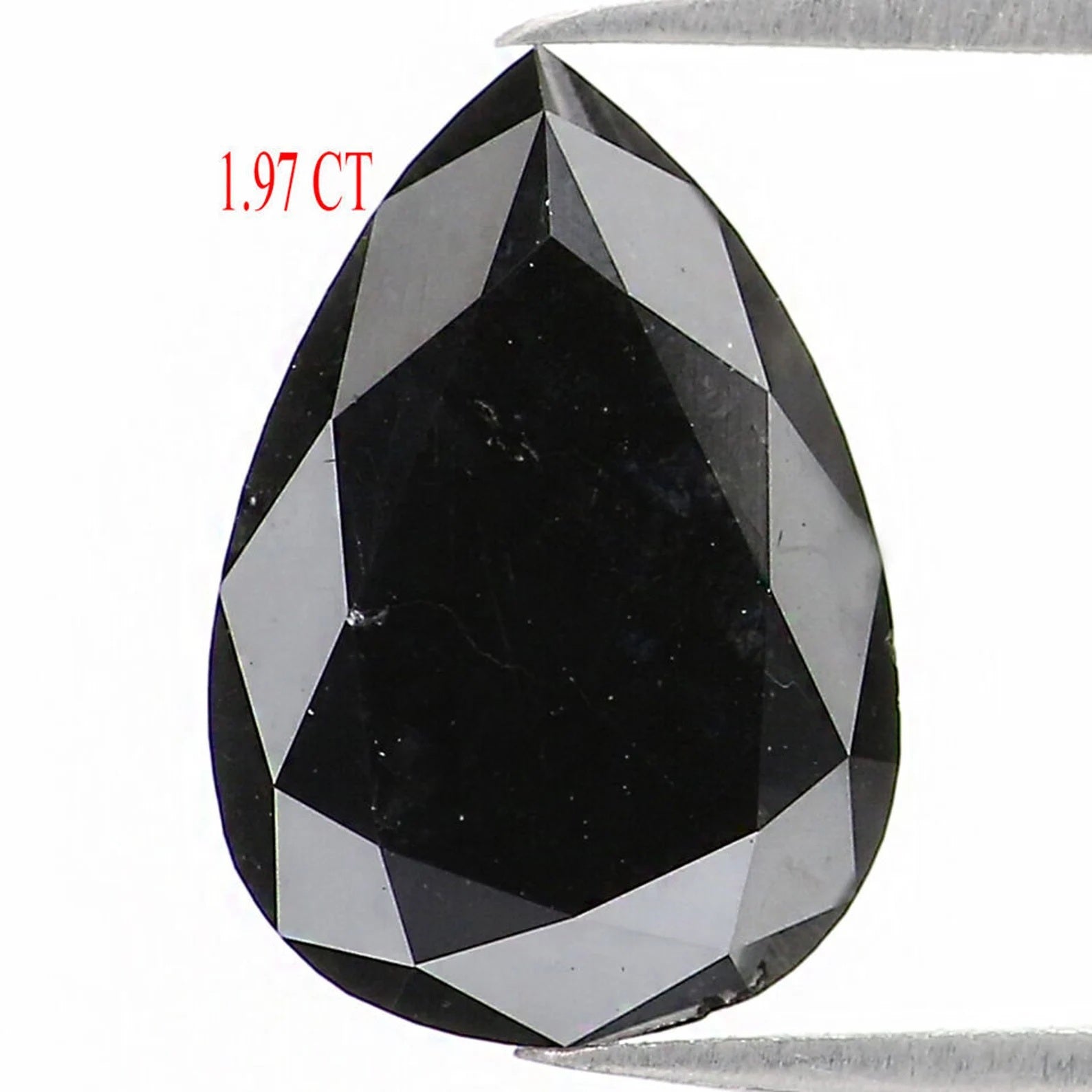 1.97 CT Natural Loose Pear Shape Diamond Black Color Pear Cut Diamond 9.65 MM Natural Loose Diamond Pear Brilliant Cut Diamond QN1542