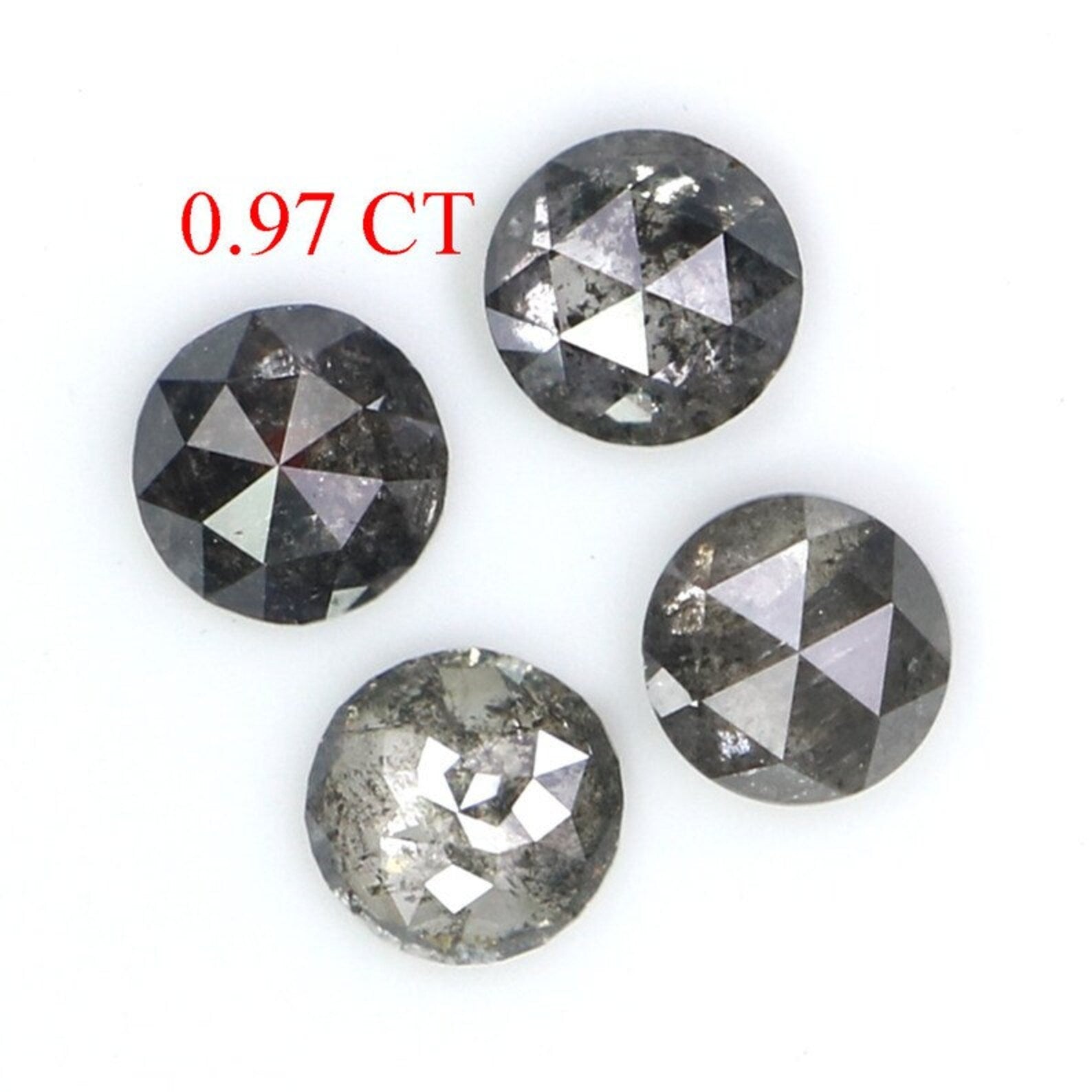 0.97 CT Natural Loose Round Shape Diamond Salt And Pepper Round Cut Diamond 3.90 MM Natural Loose Diamond Round Rose Cut Diamond NQ2322