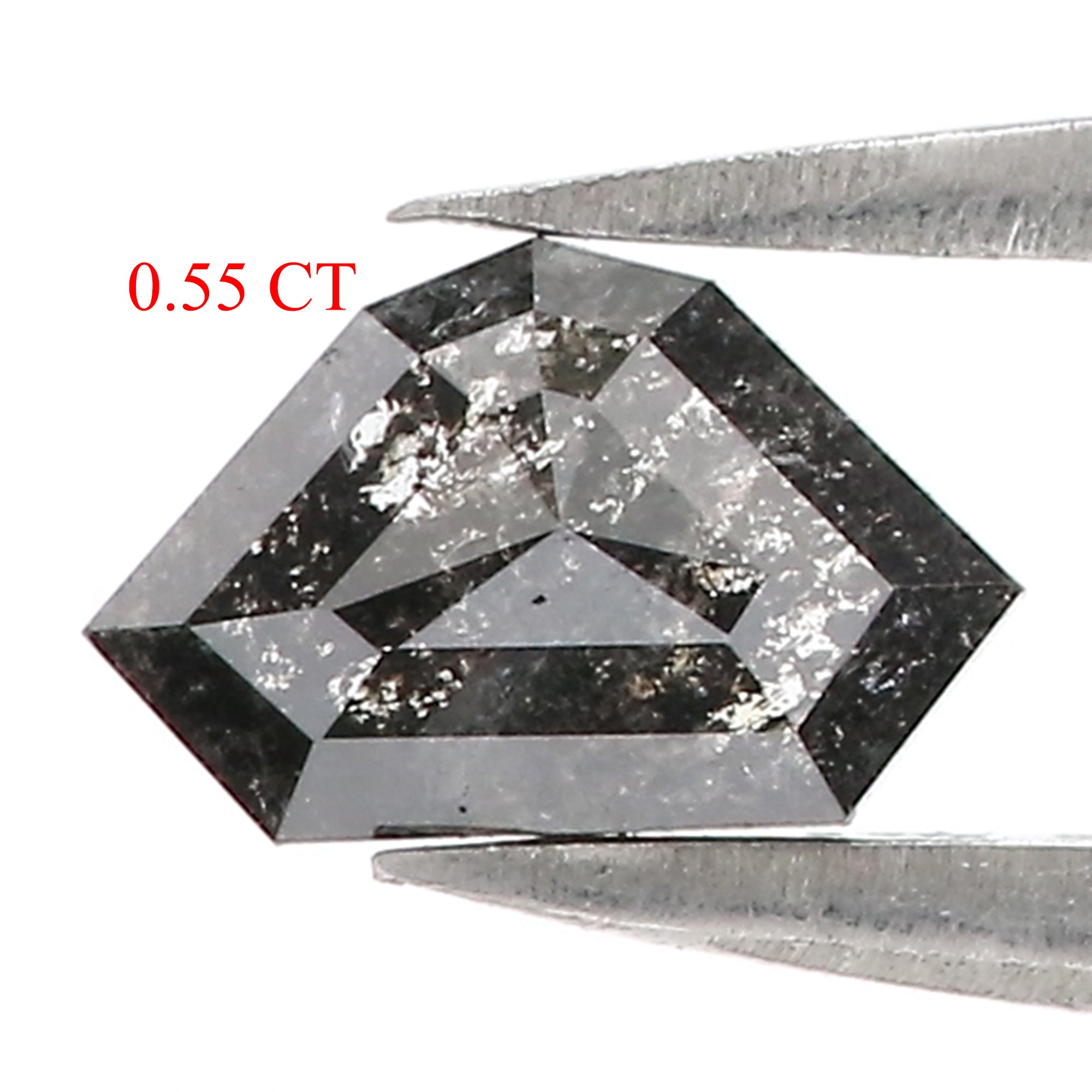 0.55 Ct Natural Loose Shield Shape Diamond Salt And Pepper Shield Cut Diamond 4.50 MM Natural Loose Black Gray Color Shield Diamond QL3128