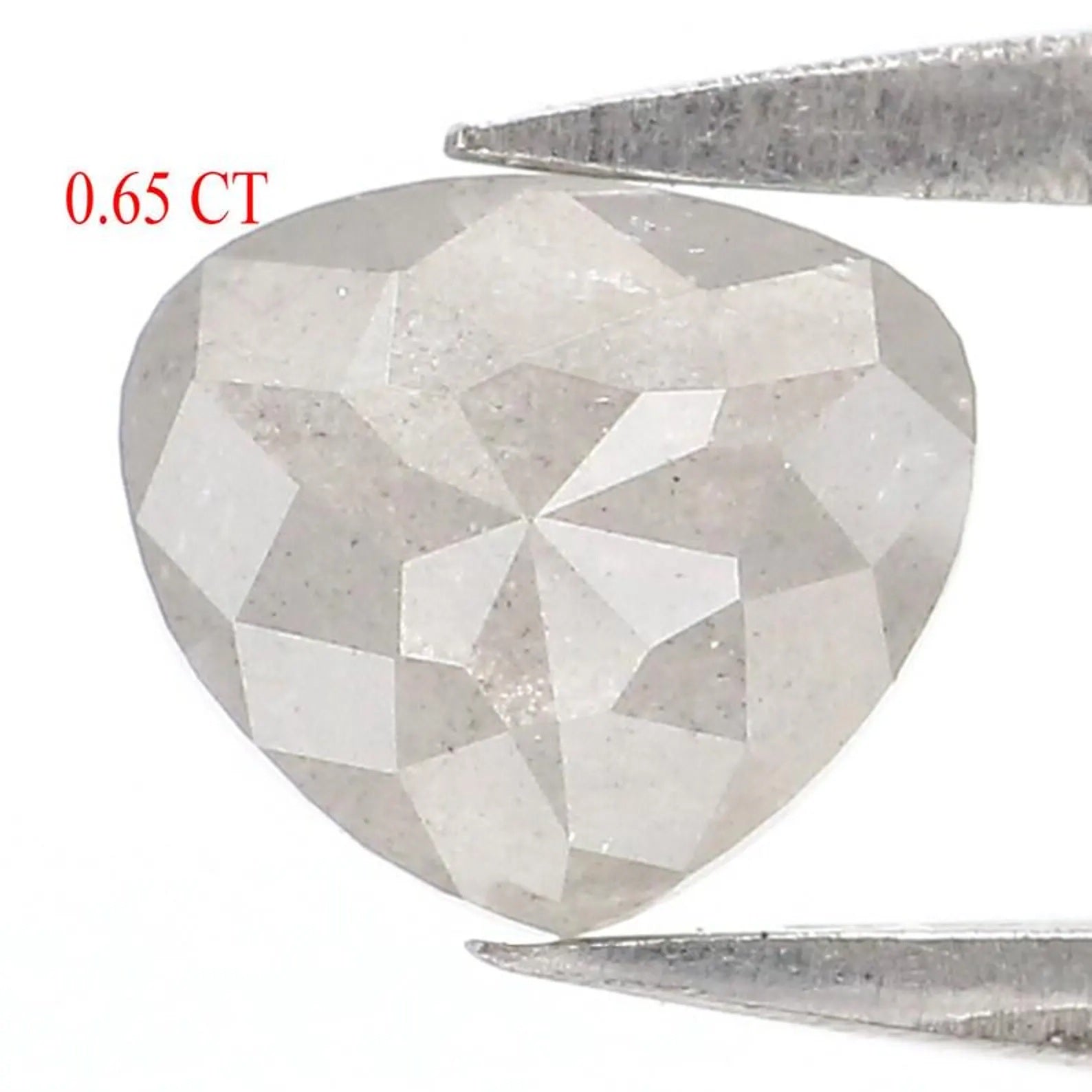 0.65 CT Natural Loose Heart Cut Diamond Salt And Pepper Heart Diamond 5.00 MM Natural Loose Diamond Grey Color Heart Rose Cut Diamond NQ8818