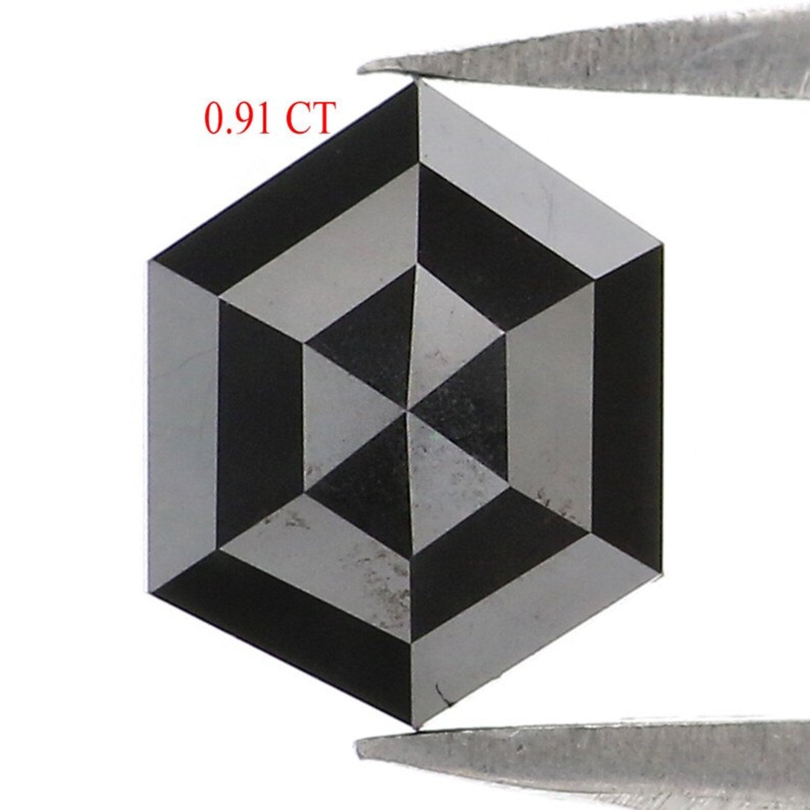 0.91 CT Natural Loose Hexagon Shape Diamond Black Color Hexagon Cut Diamond 6.85 MM Natural Diamond Black Hexagon Rose Cut Diamond NQ555