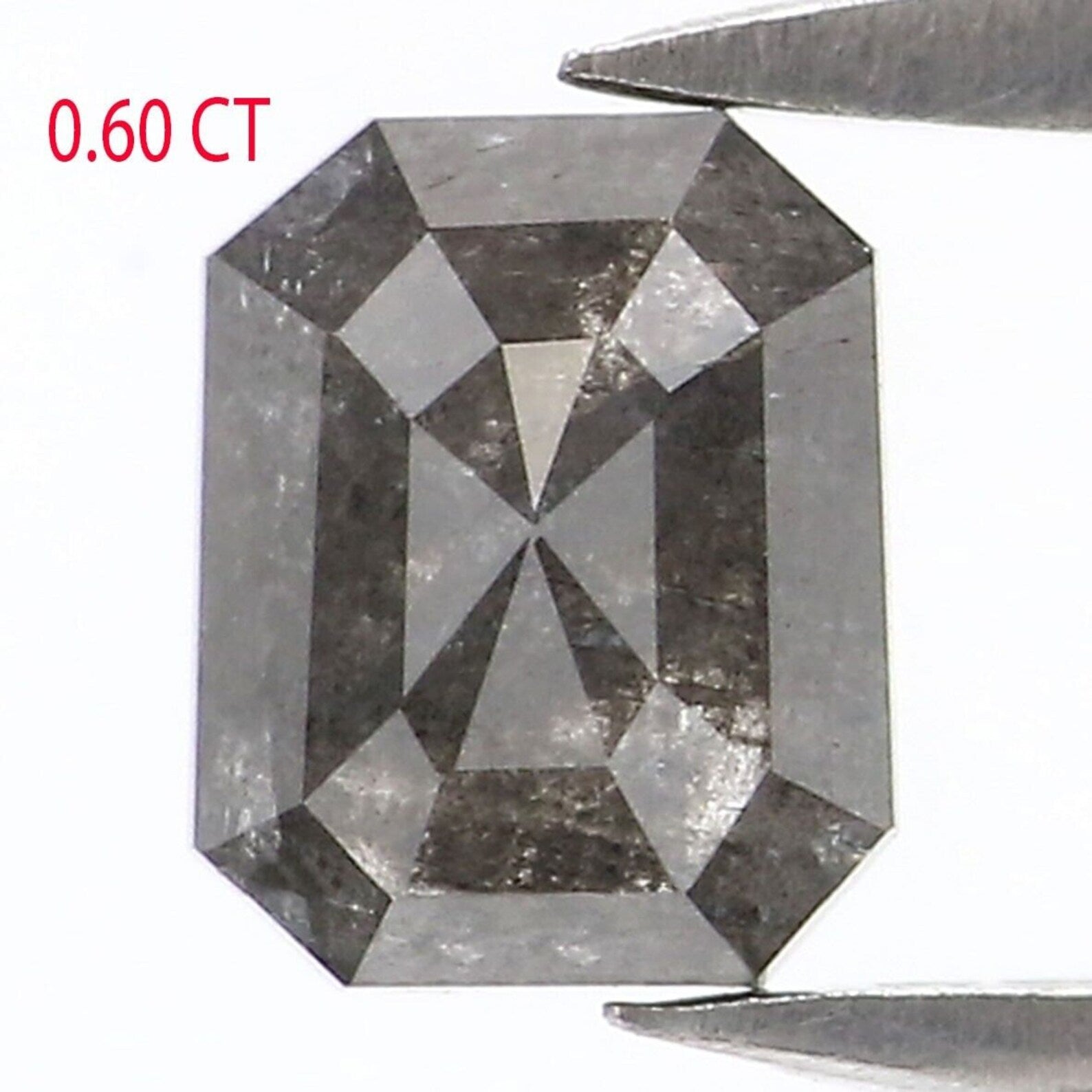 0.60 CT Natural Loose Emerald Diamond Salt And Pepper Diamond Natural Loose Diamond 5.30 MM Emerald Rose Cut Diamond Emerald Shape NQ7861