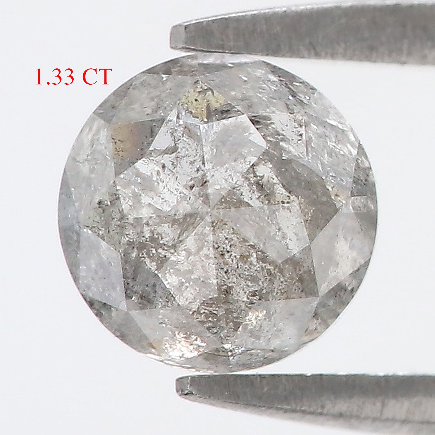 1.33 Ct Natural Loose Round Rose Cut Diamond Black Color Rose Cut Diamond 6.40 MM Natural Loose Salt And Pepper Rose Cut Diamond LQ1944