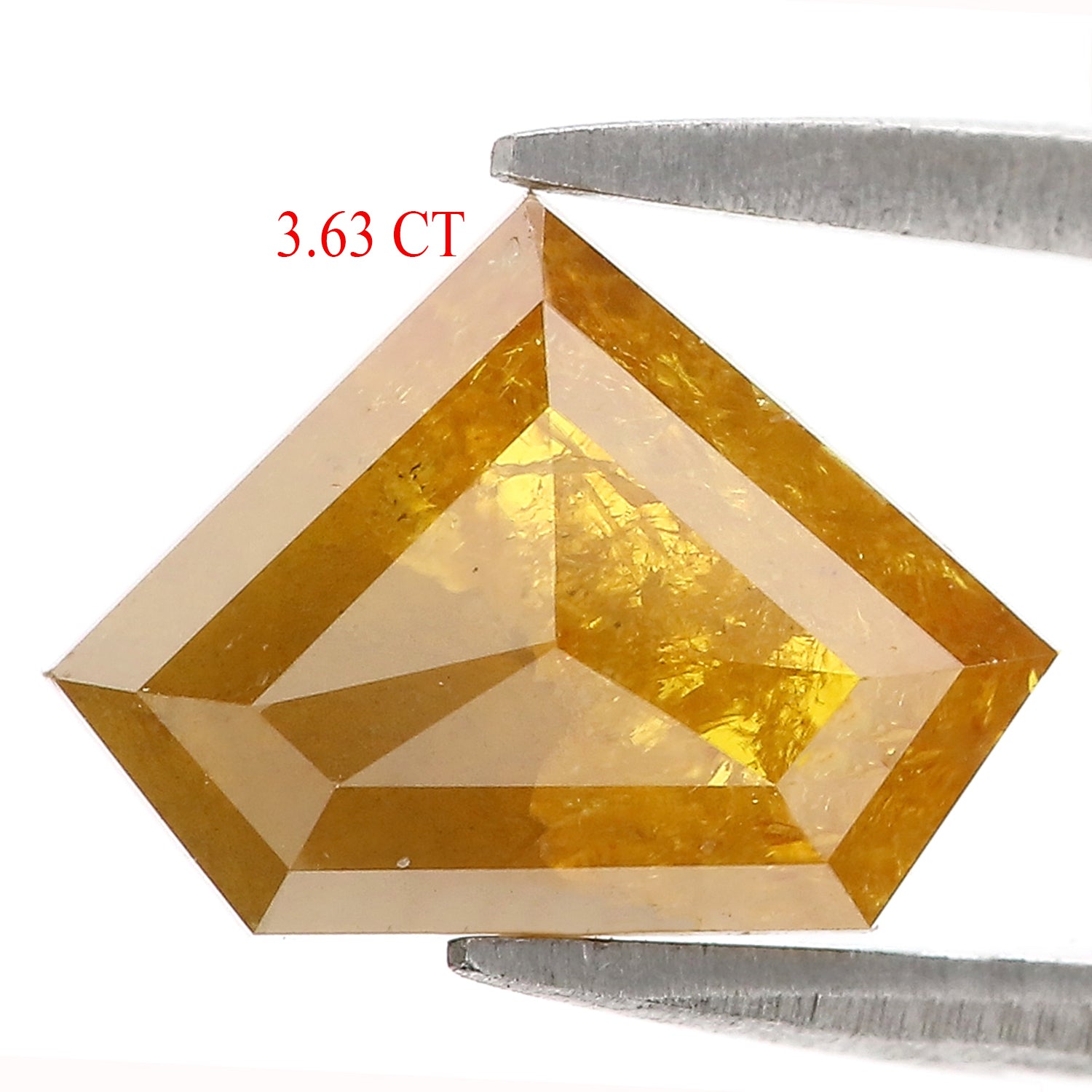 3.63 CT Natural Loose Shield Shape Diamond Yellow Color Shield Diamond 8.70 MM Natural Loose Yellow Diamond Shield Rose Cut Diamond QL9783