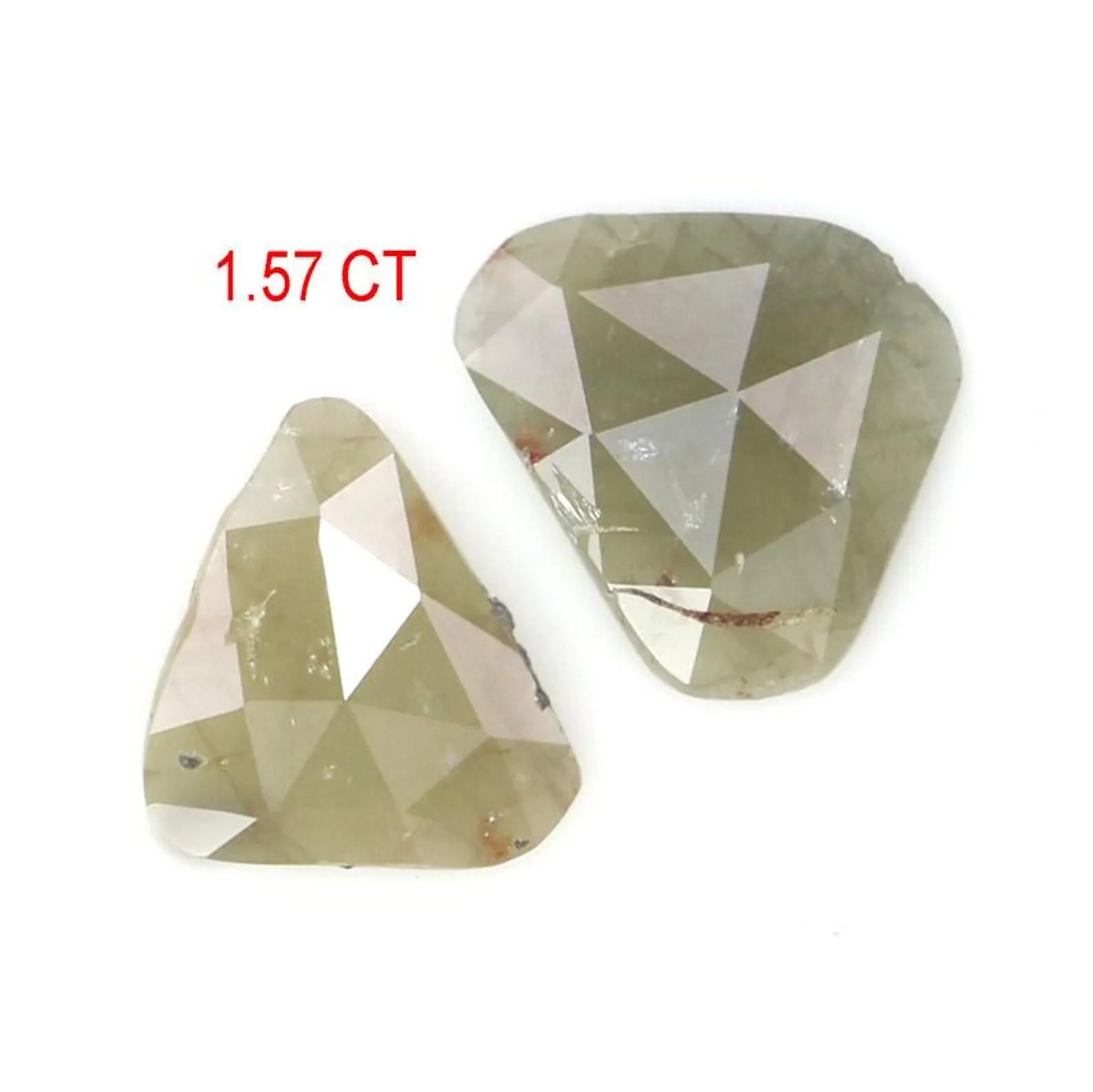 1.57 CT Natural Loose Slice Shape Diamond Grey Color Irregular Cut Diamond 9.05 MM Natural Diamond Grey Color Slice Rose Cut Diamond NQ2209