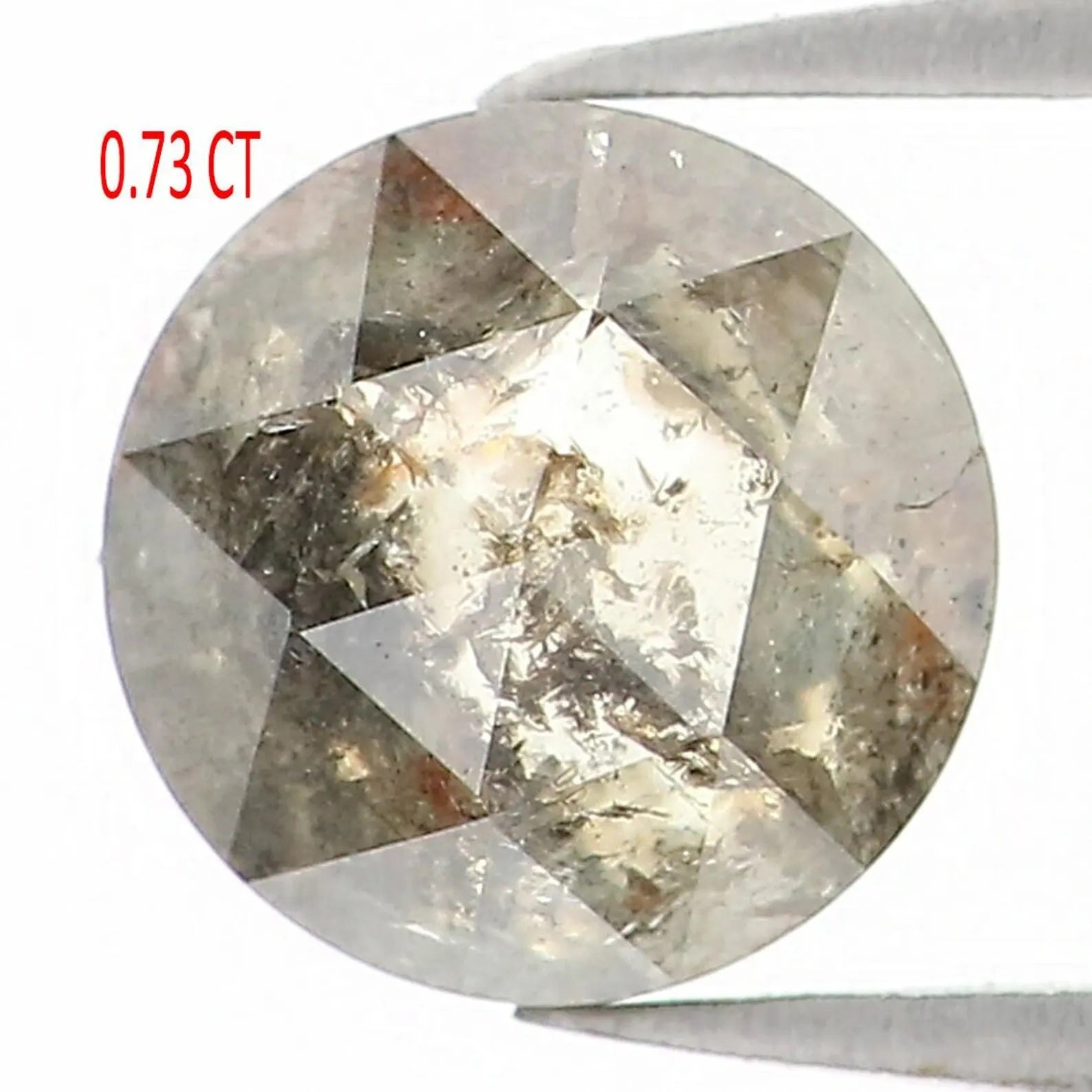 0.73 CT Natural Loose Round Shape Diamond Salt And Pepper Round Diamond 5.20 MM Natural Loose Black Grey Color Round Rose Cut Diamond NQ1520